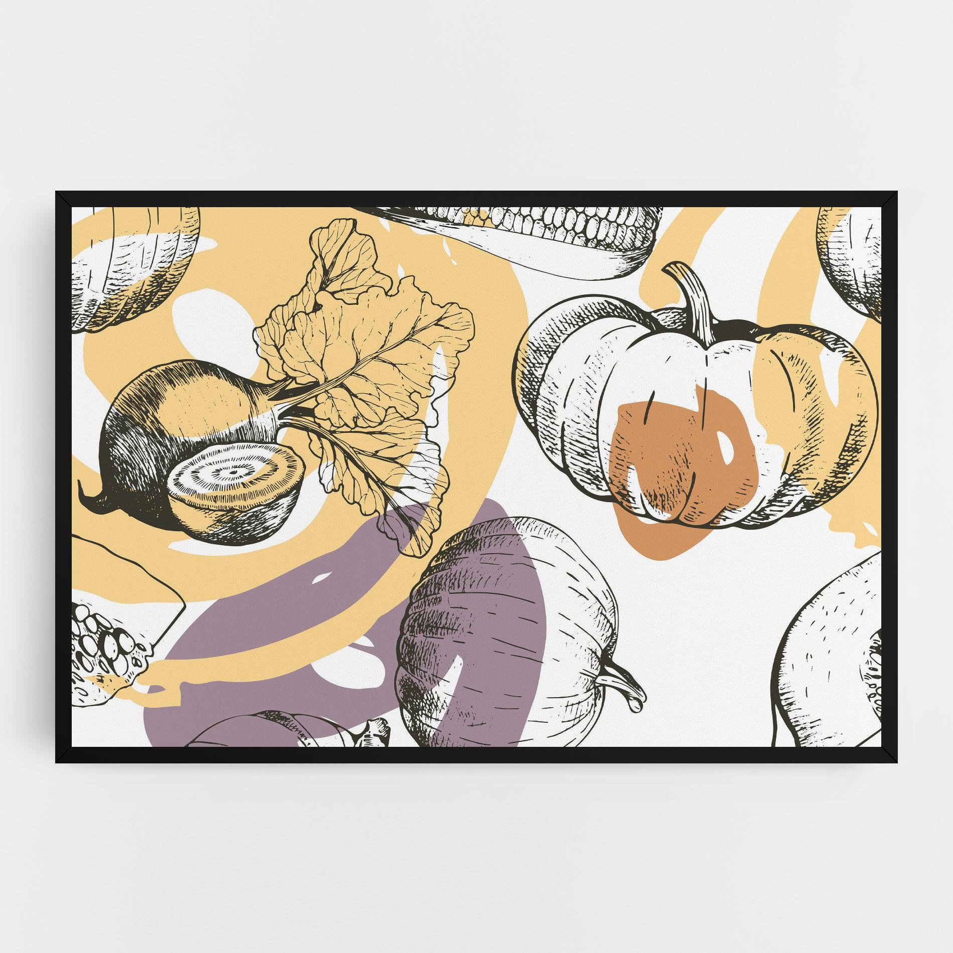 Tablou Canvas Cream Vegetables Art mockup 0