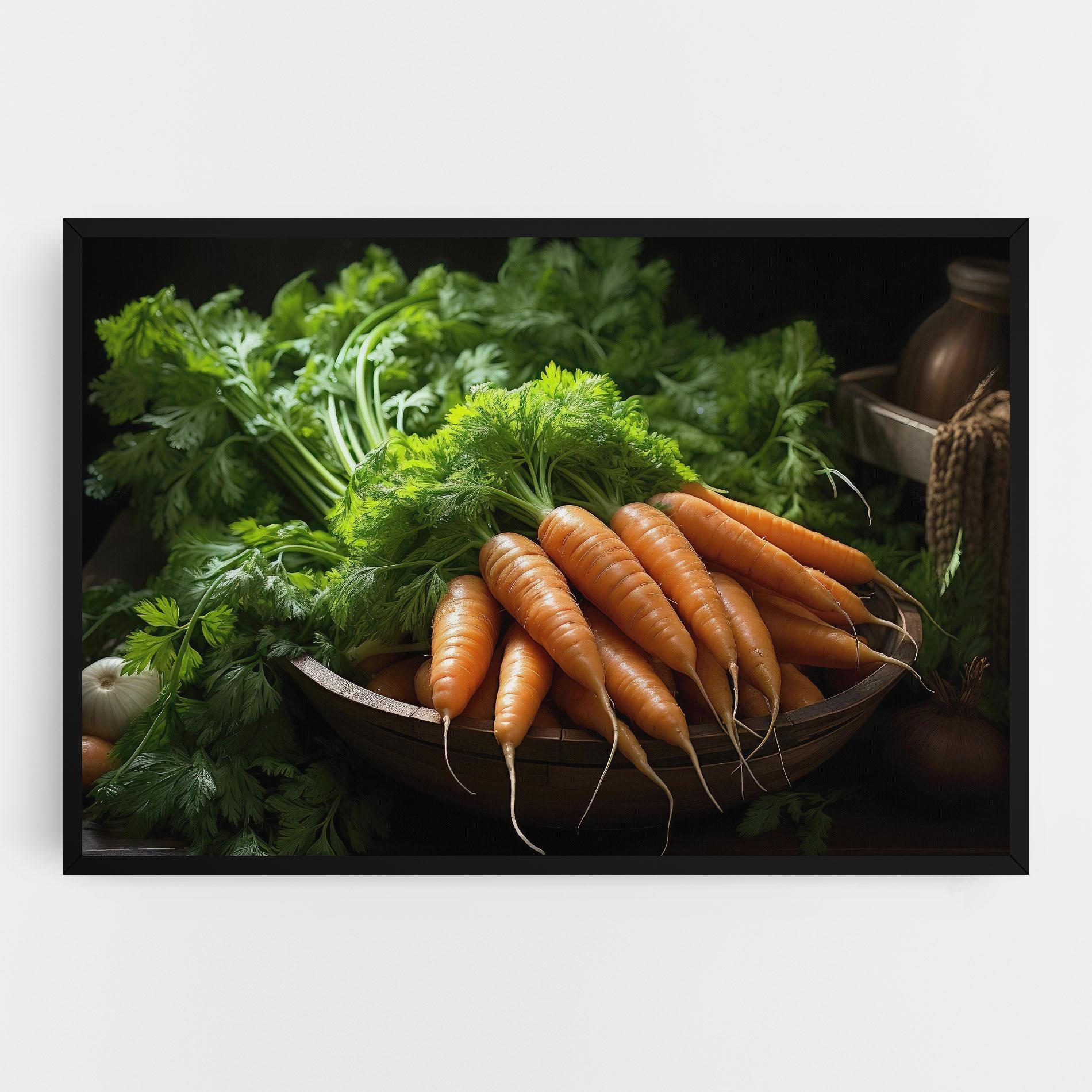 Tablou Canvas Fresh Carrots Basket mockup 0