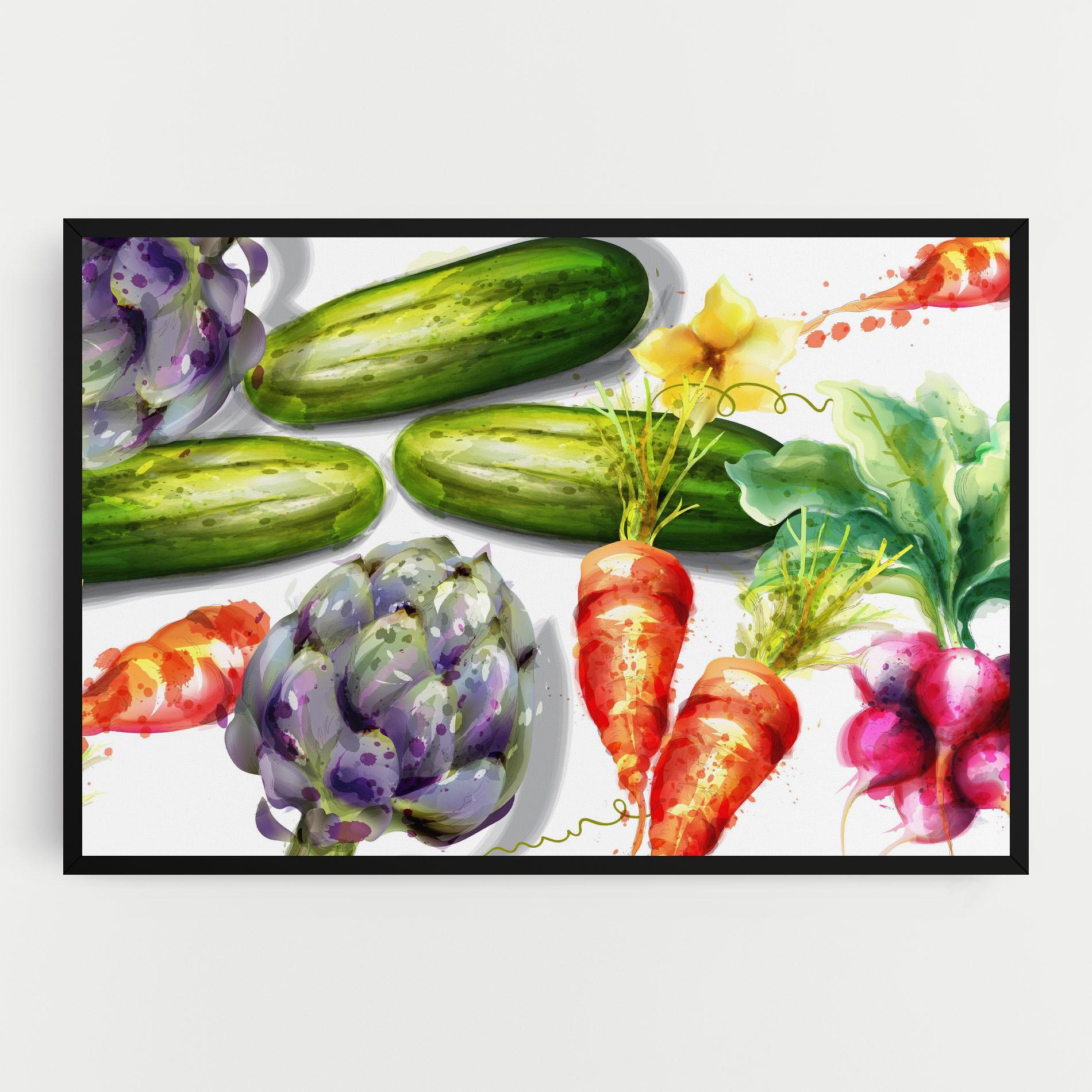Tablou Canvas Watercolor Vegetables mockup 0