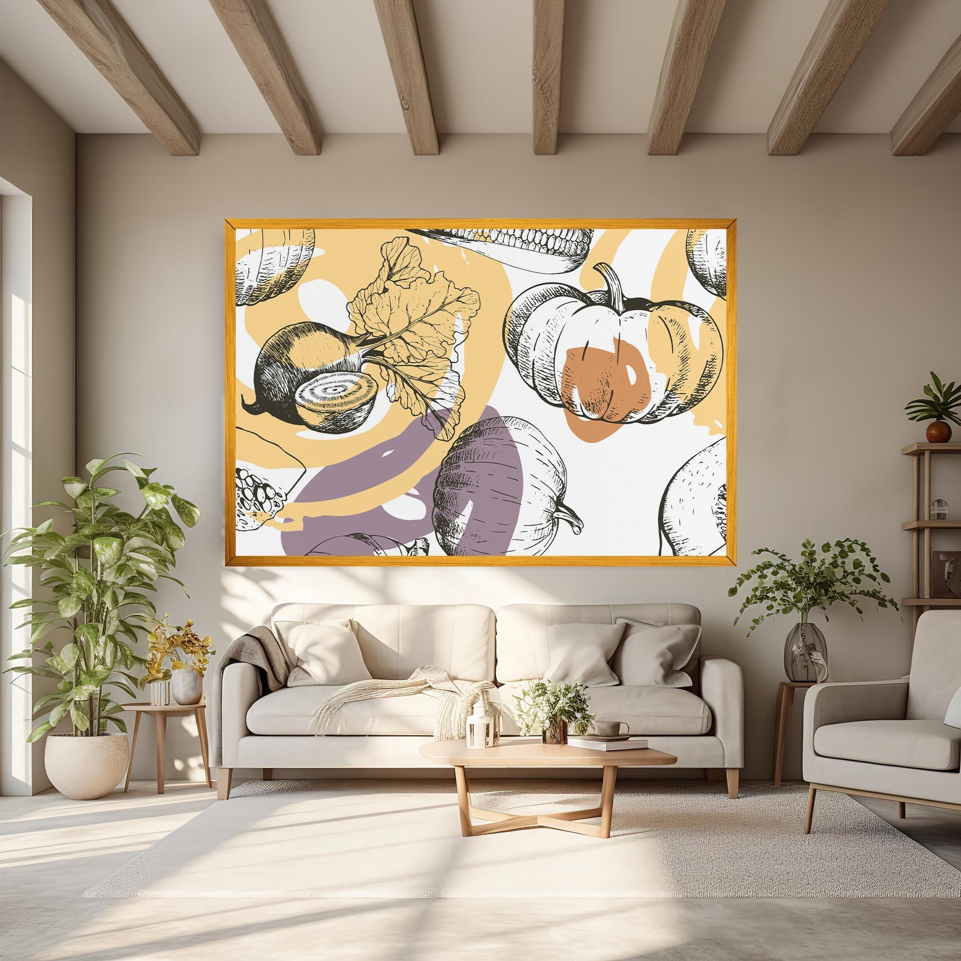 Tablou Canvas Cream Vegetables Art mockup 6