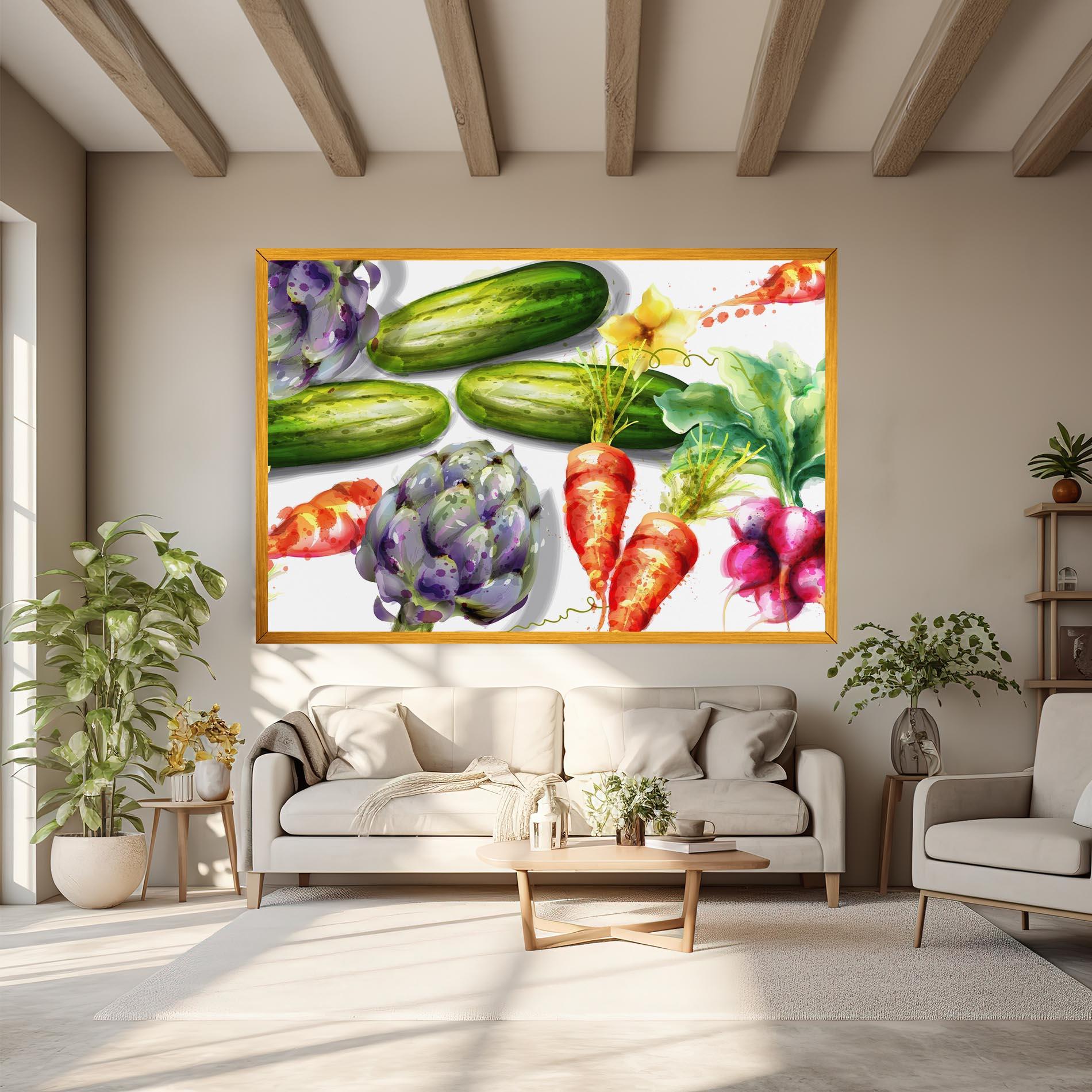 Tablou Canvas Watercolor Vegetables mockup 6