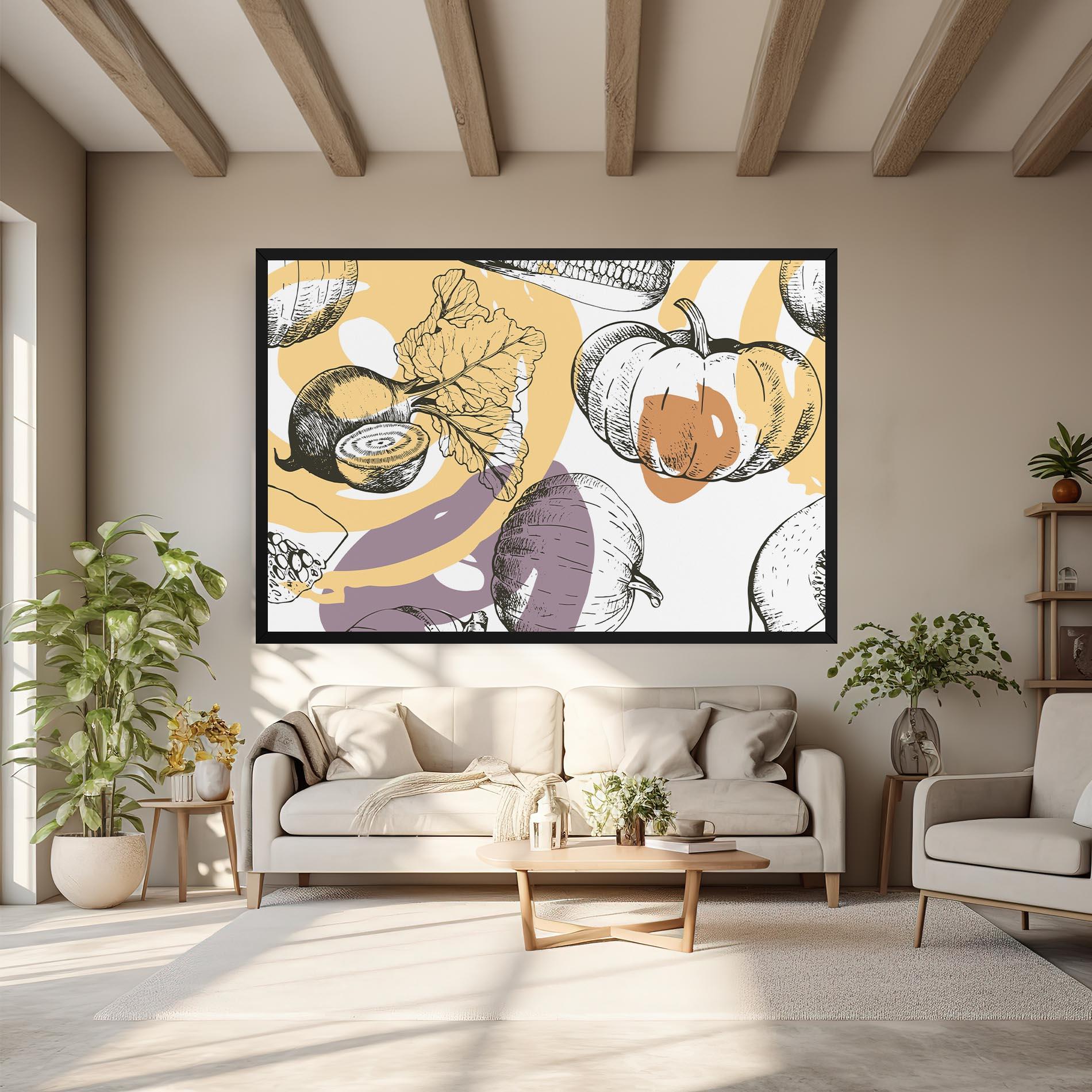 Tablou Canvas Cream Vegetables Art mockup 6