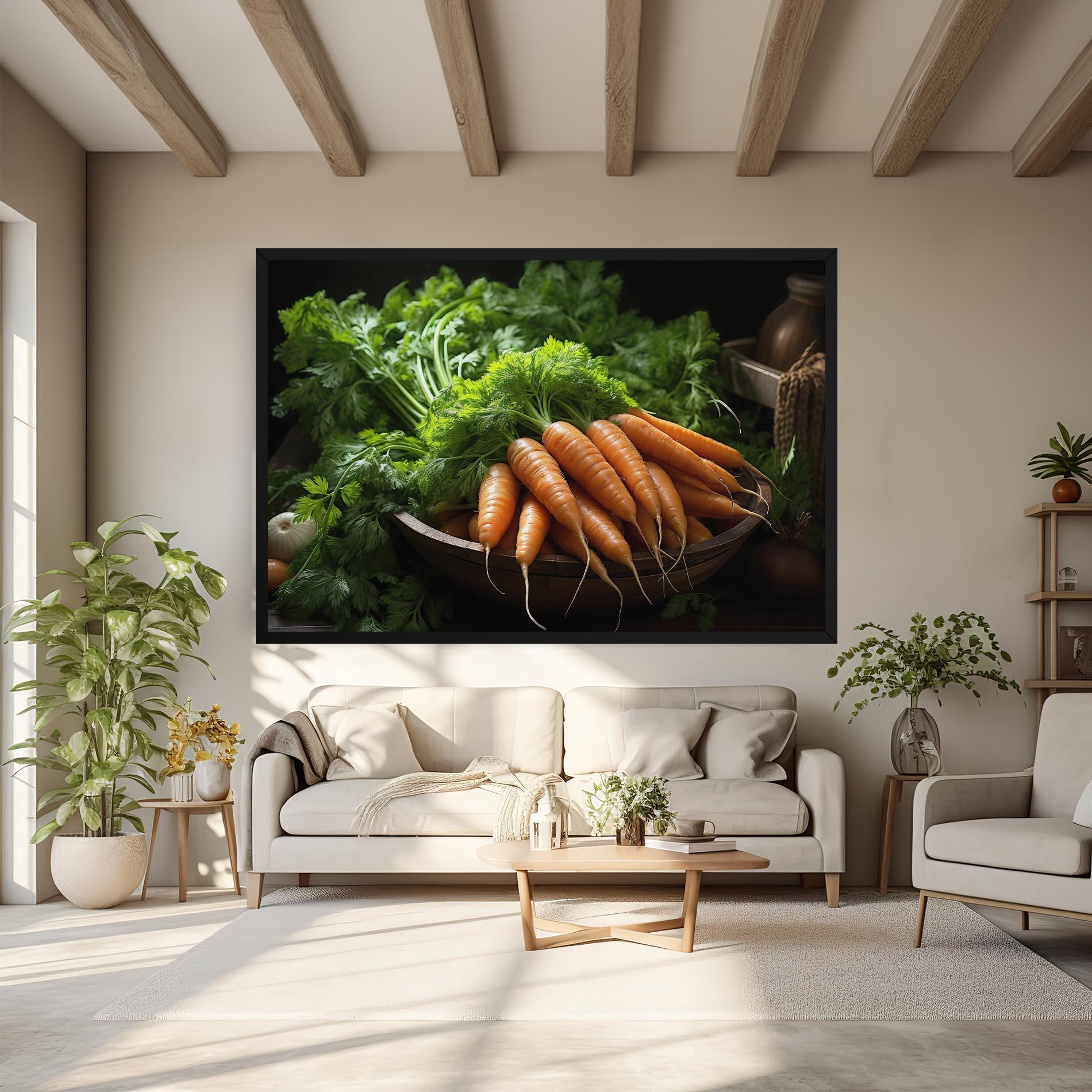 Tablou Canvas Fresh Carrots Basket mockup 6