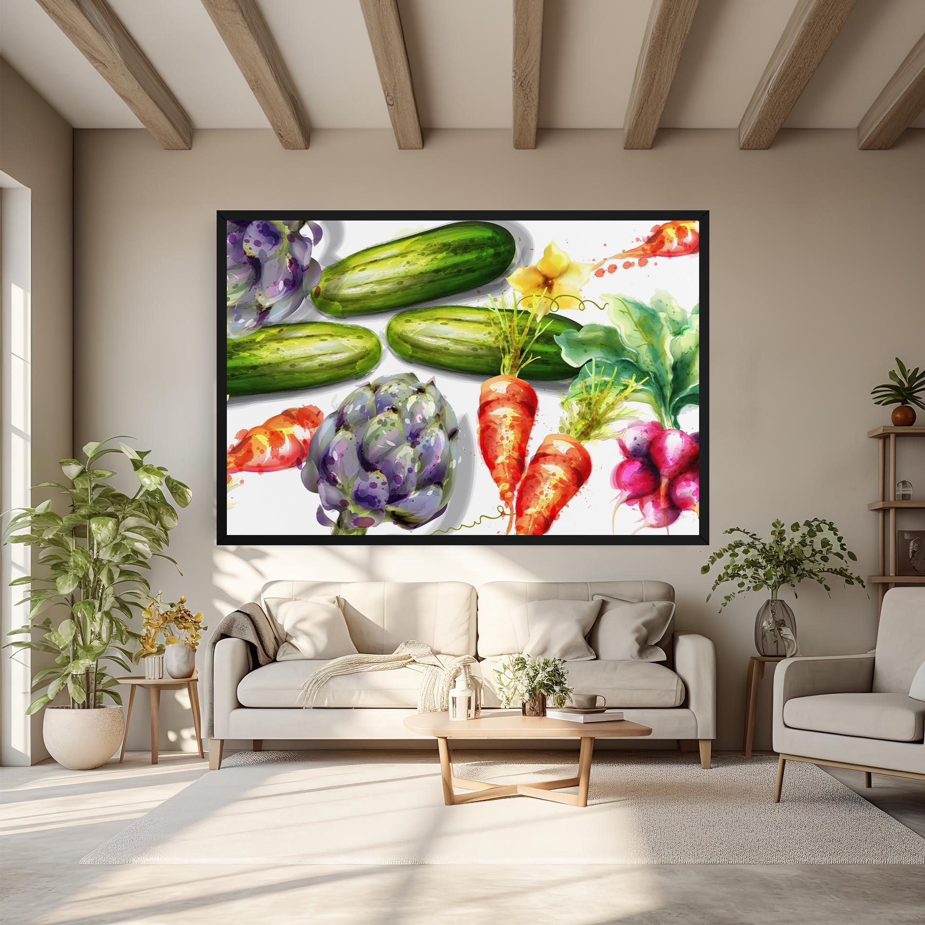 Tablou Canvas Watercolor Vegetables mockup 6