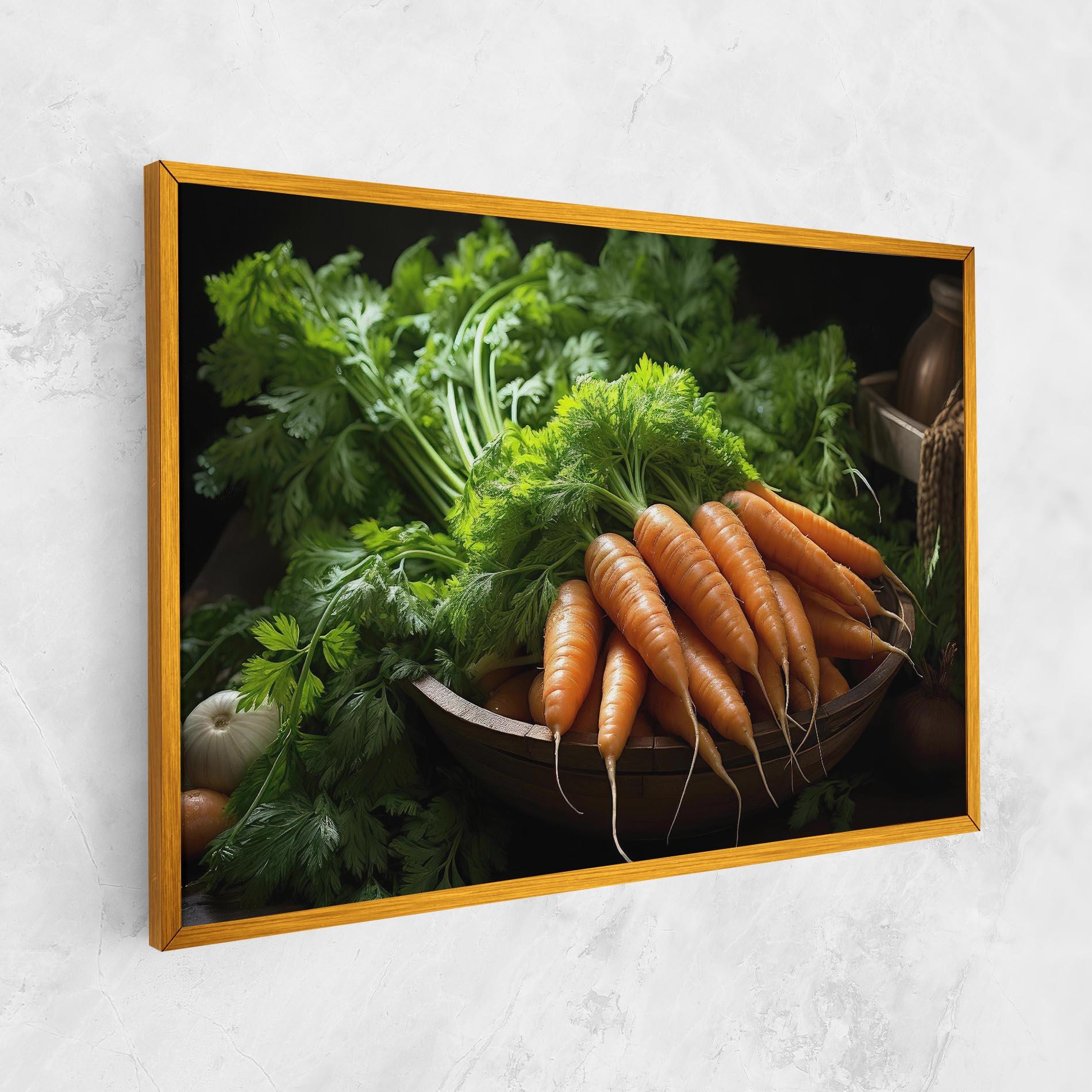 Tablou Canvas Fresh Carrots Basket mockup 1