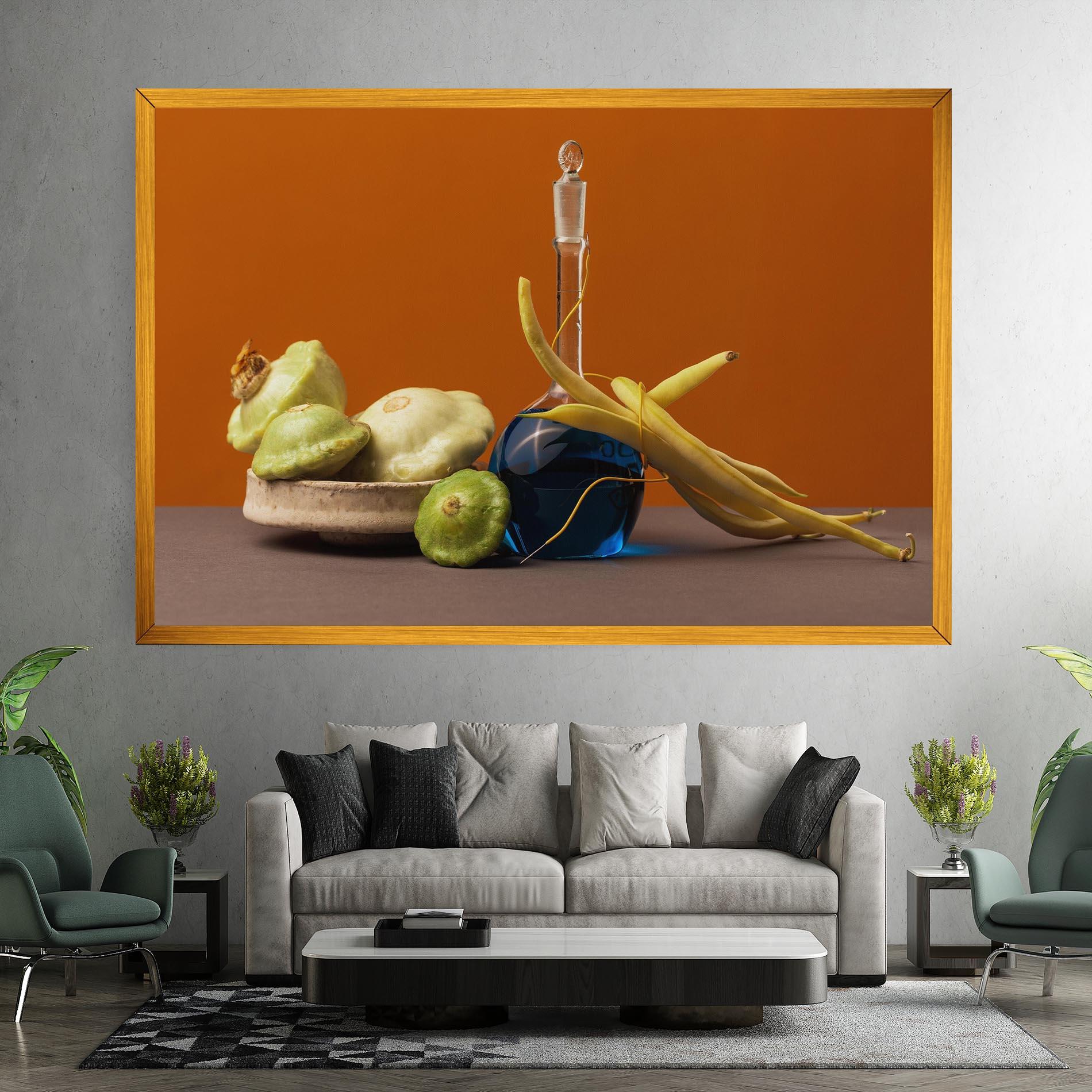 Tablou Canvas Vegetables Blue Liquid mockup 7