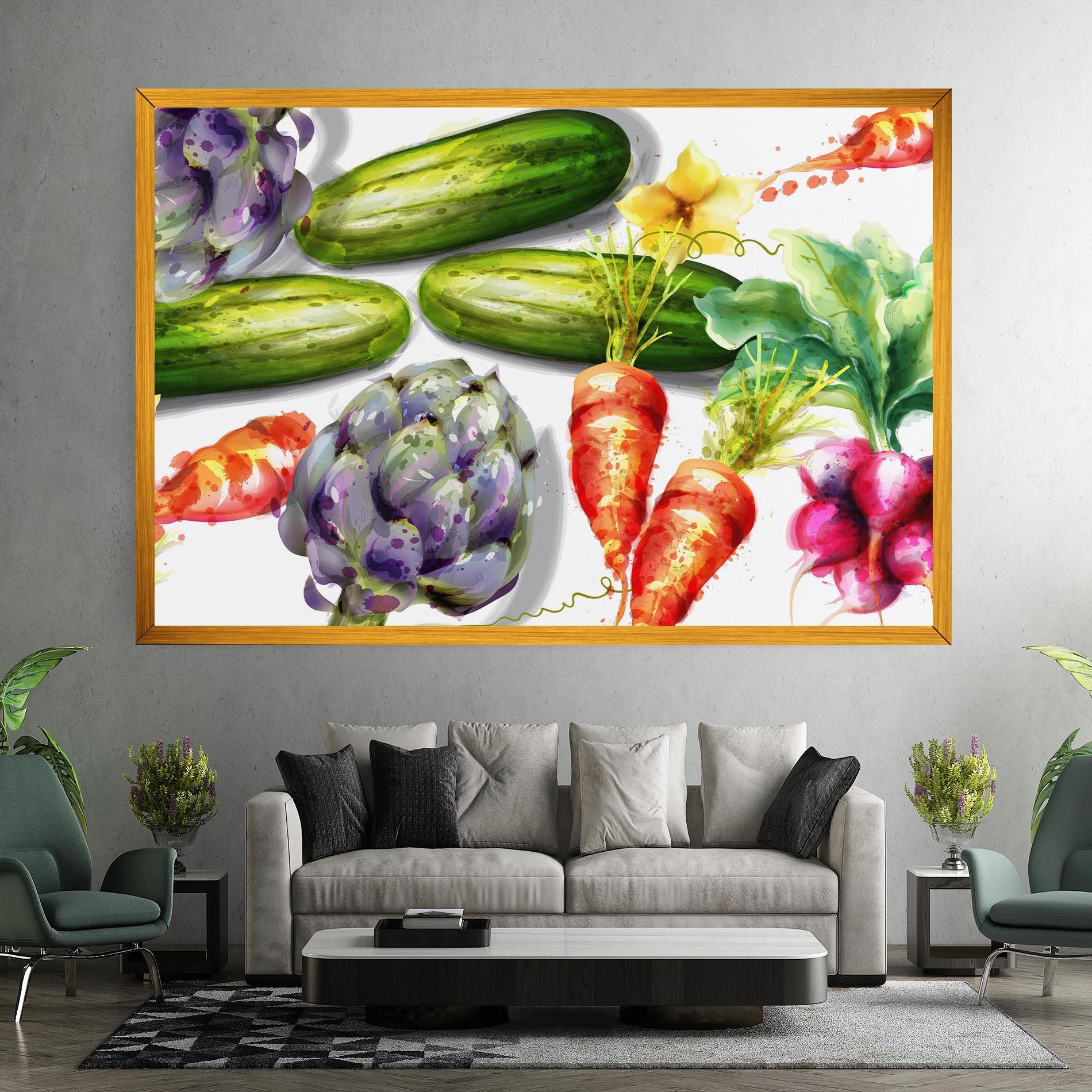Tablou Canvas Watercolor Vegetables mockup 7