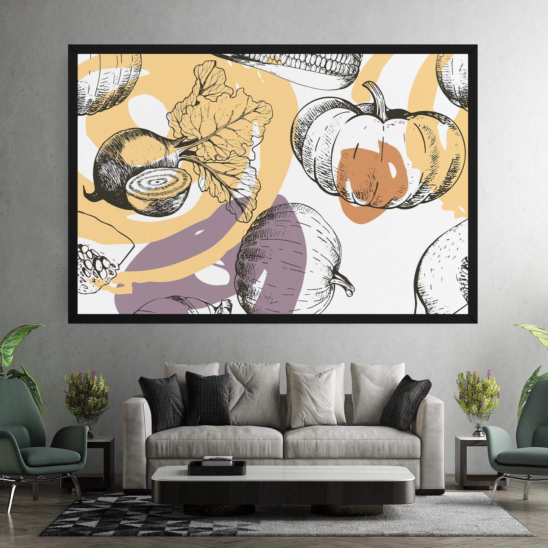 Tablou Canvas Cream Vegetables Art mockup 7