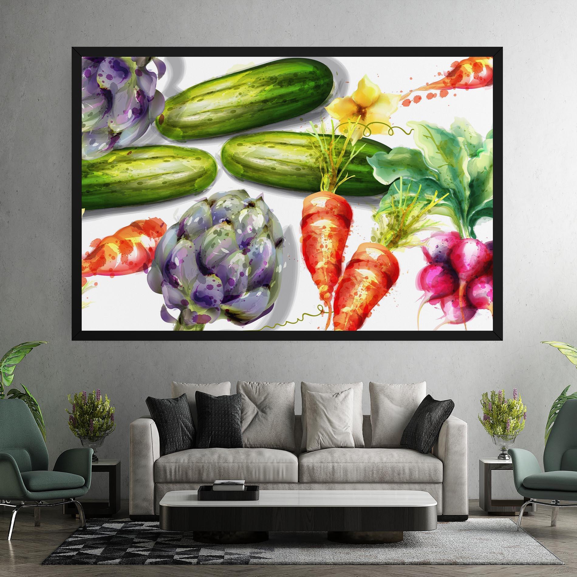Tablou Canvas Watercolor Vegetables mockup 7