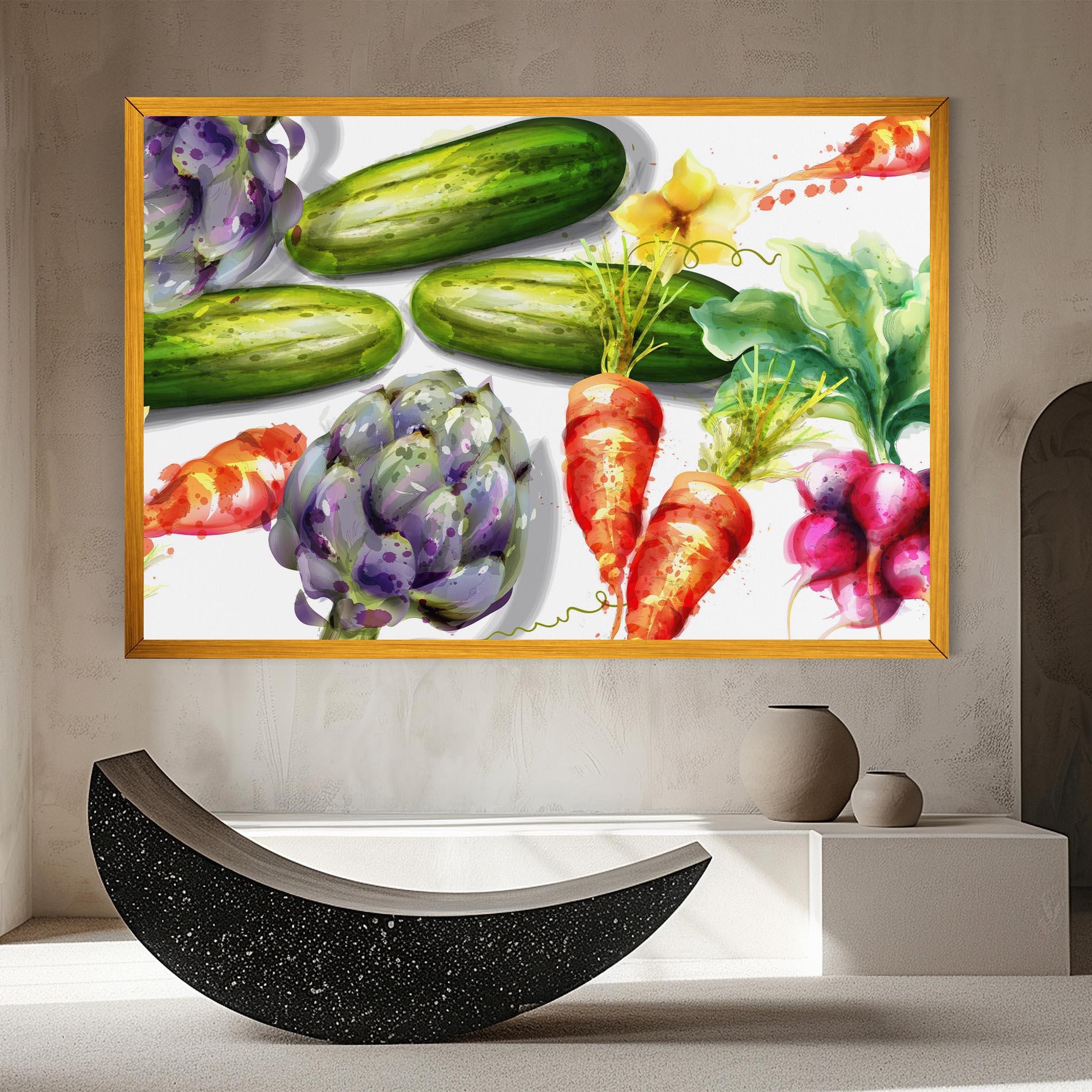 Tablou Canvas Watercolor Vegetables mockup 8