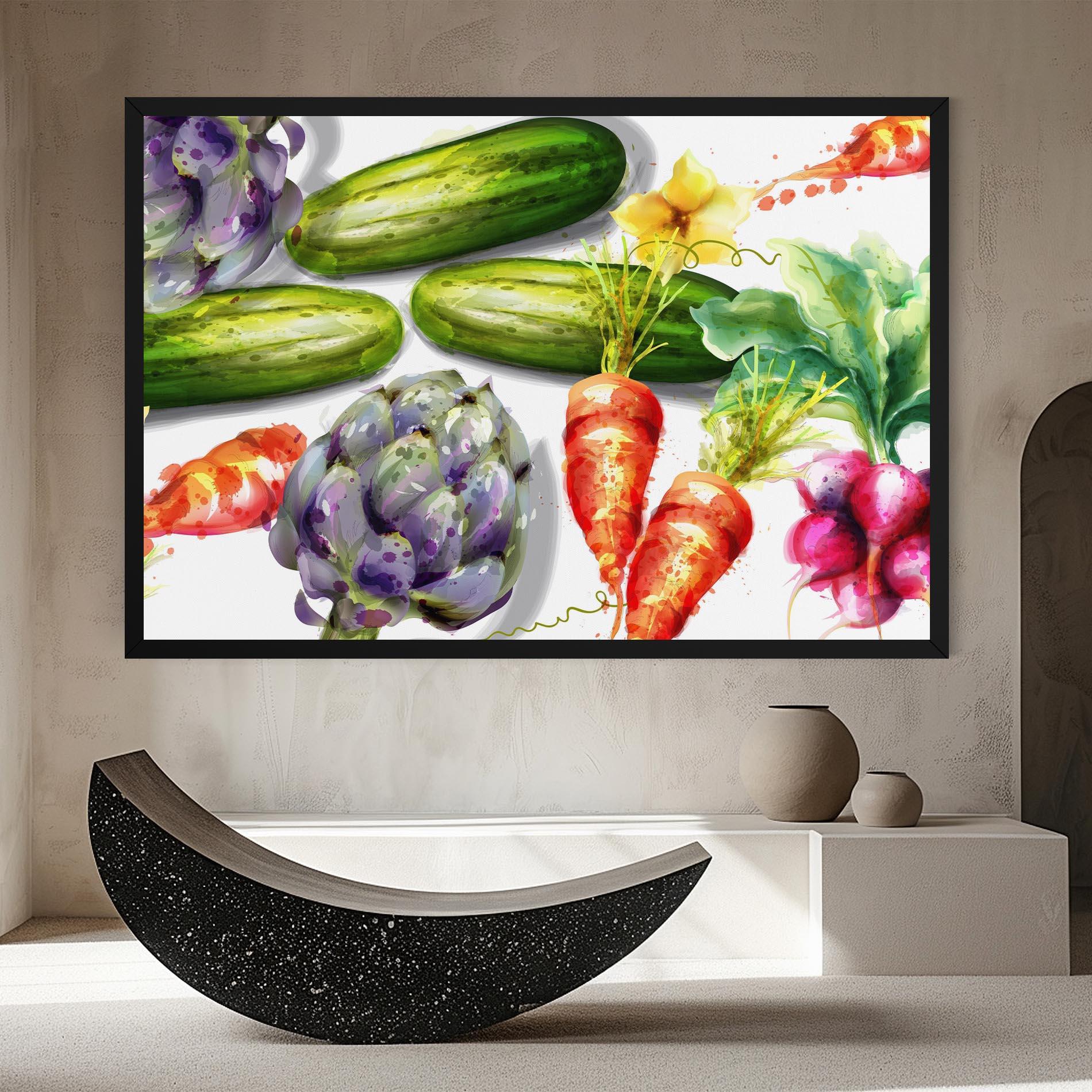 Tablou Canvas Watercolor Vegetables mockup 8