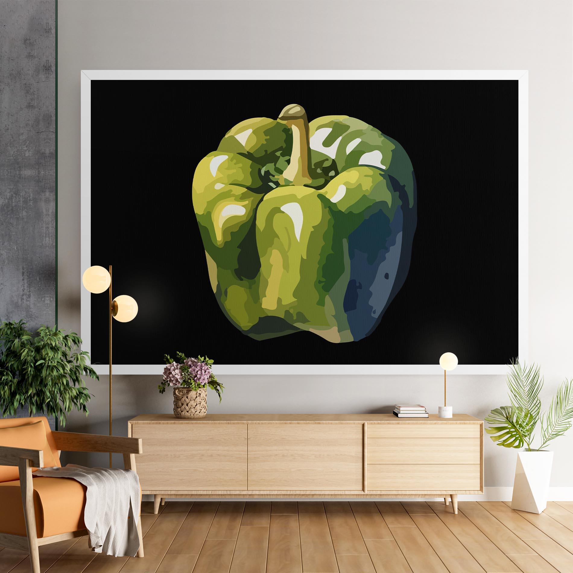 Tablou Canvas Bellpepper Green Grey mockup 9