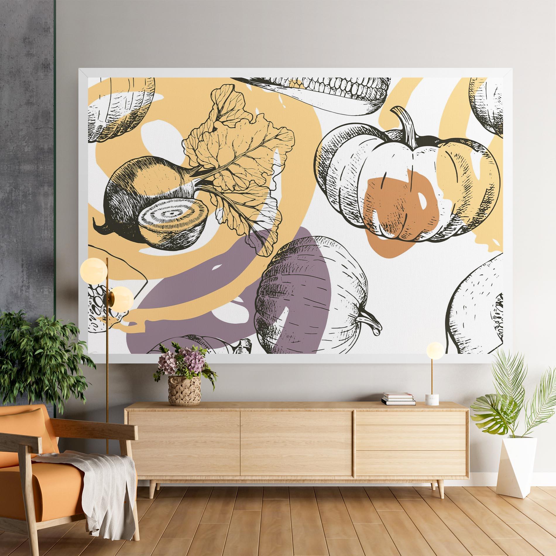 Tablou Canvas Cream Vegetables Art mockup 9