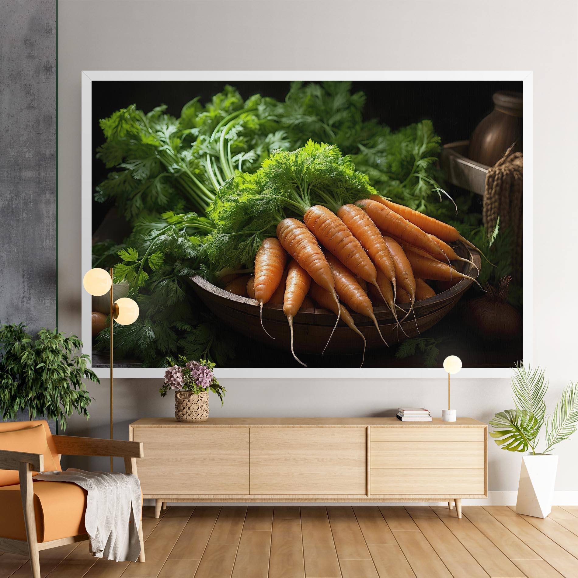 Tablou Canvas Fresh Carrots Basket mockup 9