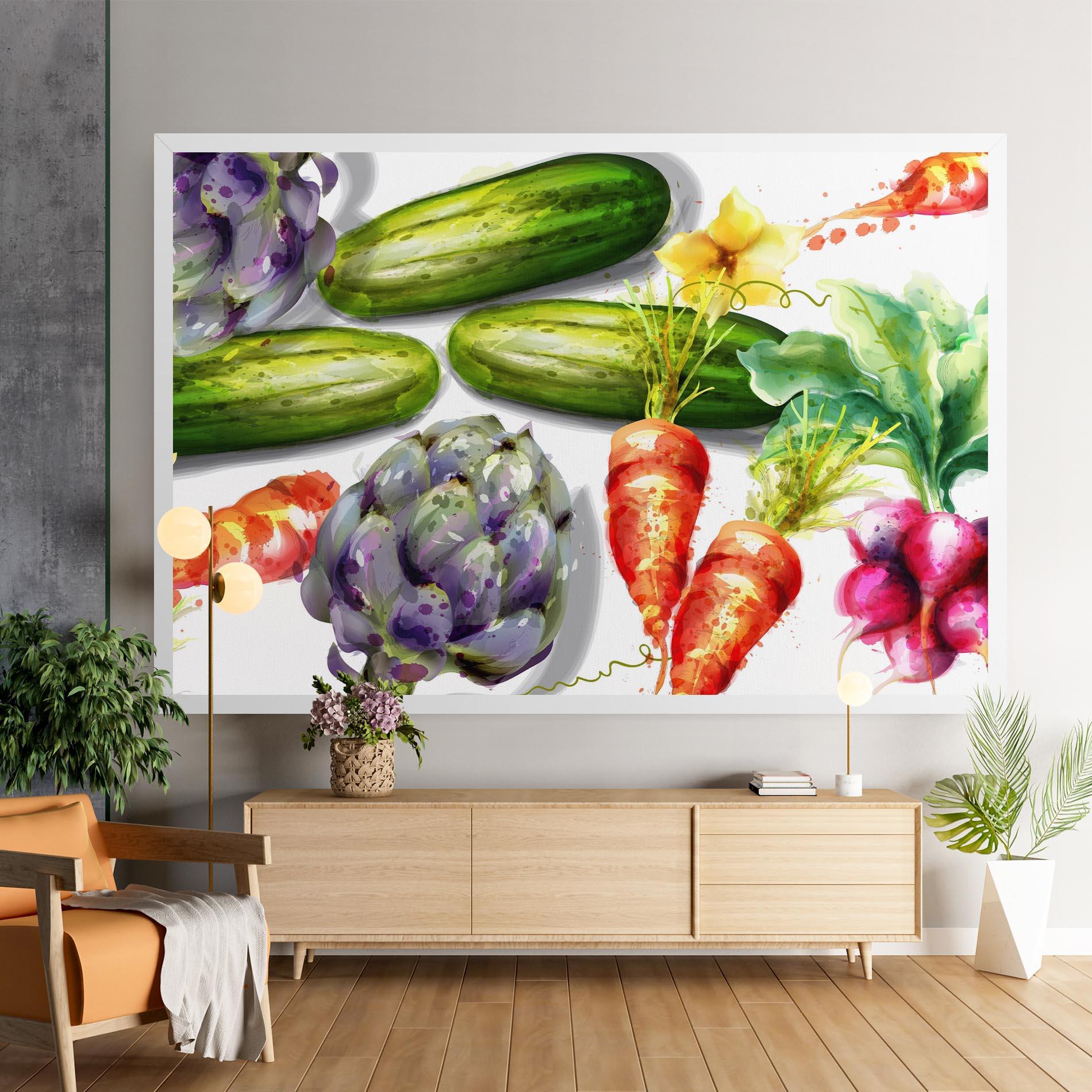 Tablou Canvas Watercolor Vegetables mockup 9