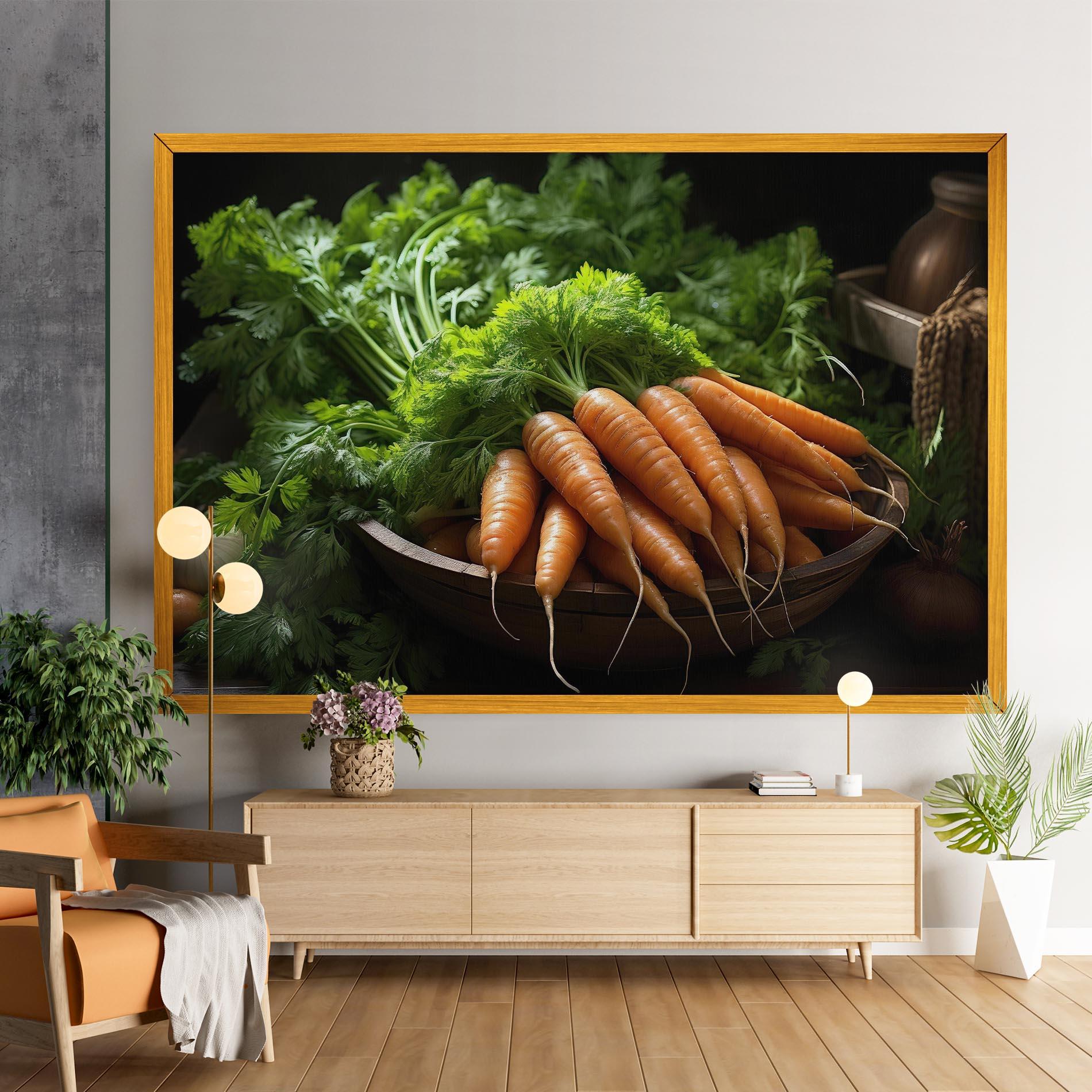 Tablou Canvas Fresh Carrots Basket mockup 9