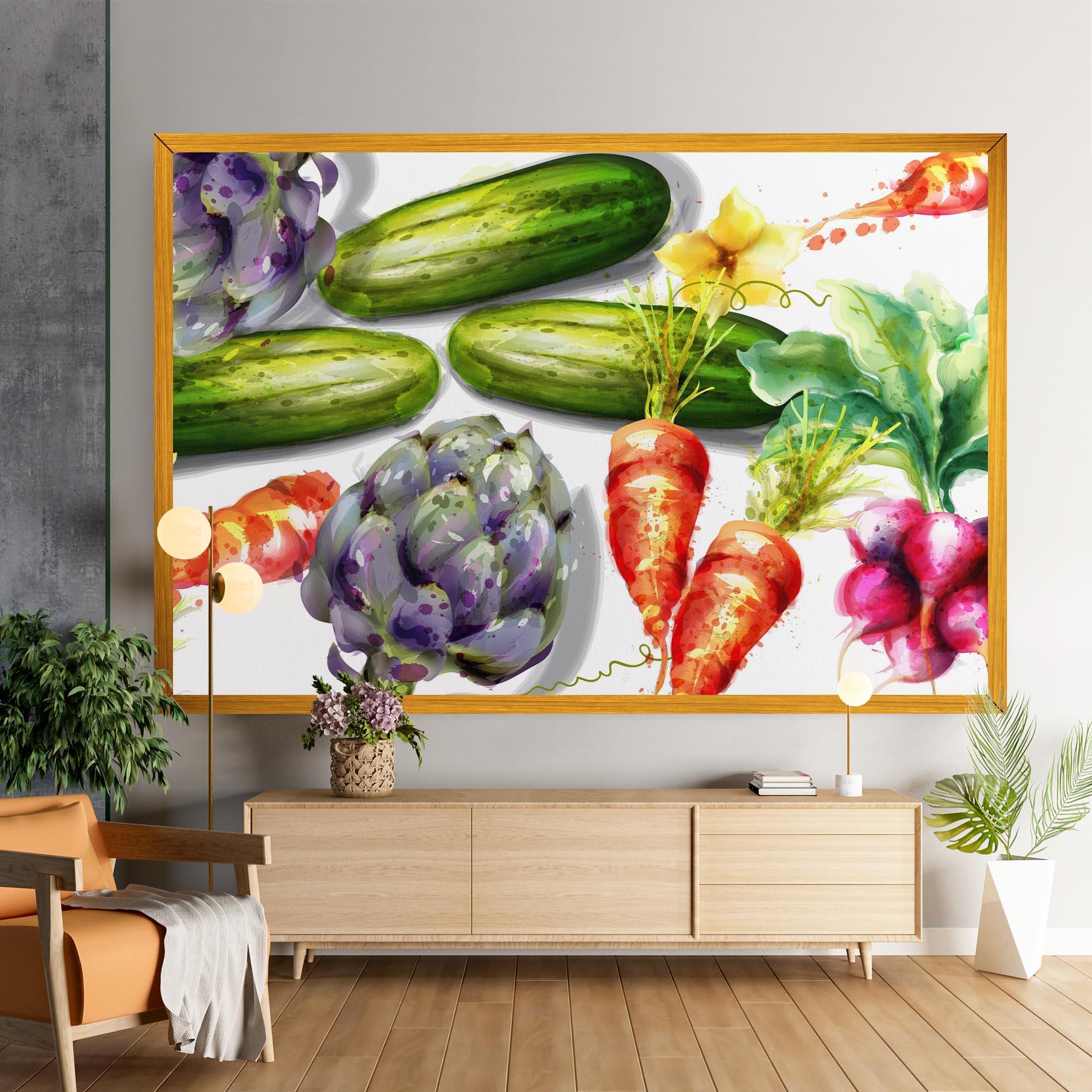Tablou Canvas Watercolor Vegetables mockup 9