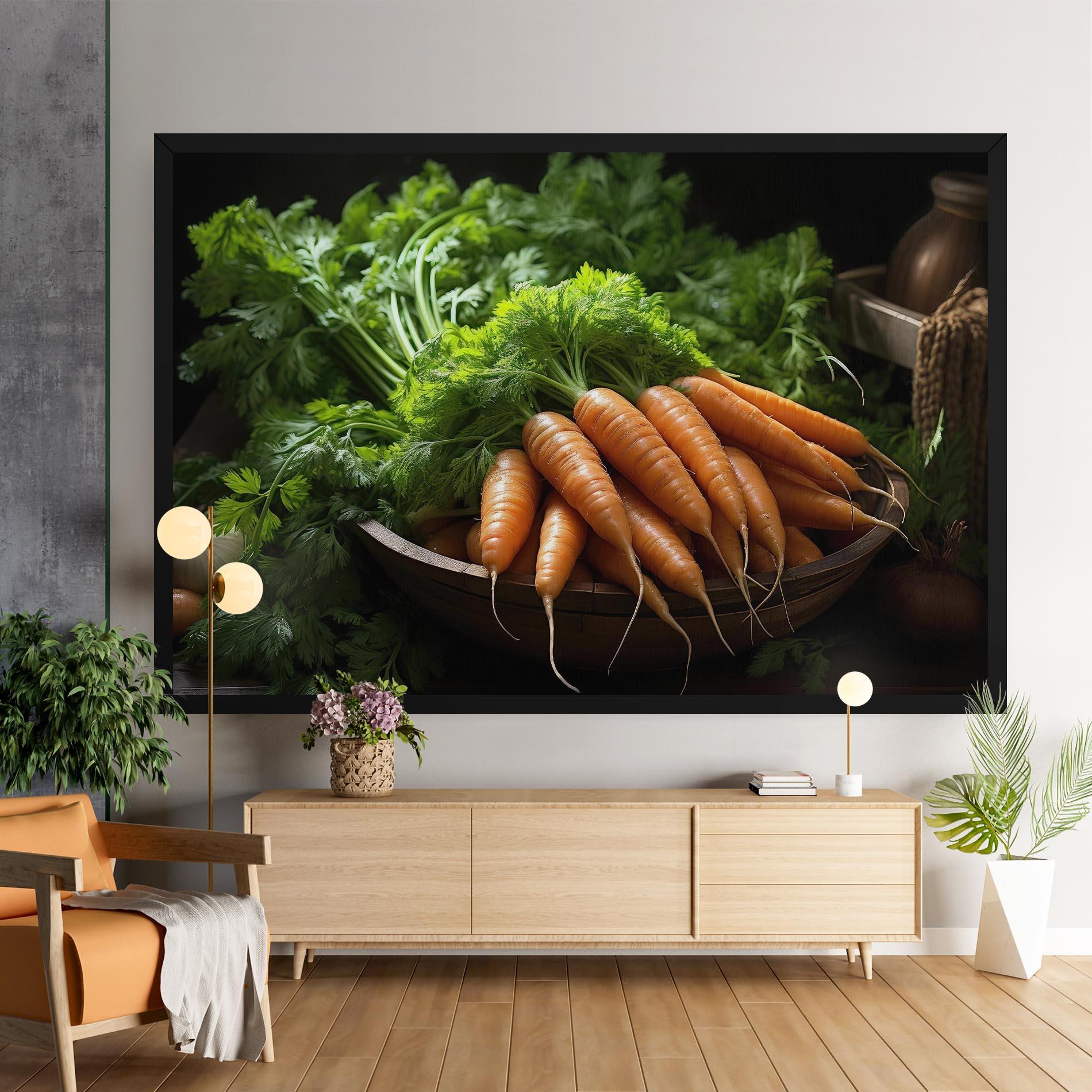 Tablou Canvas Fresh Carrots Basket mockup 9
