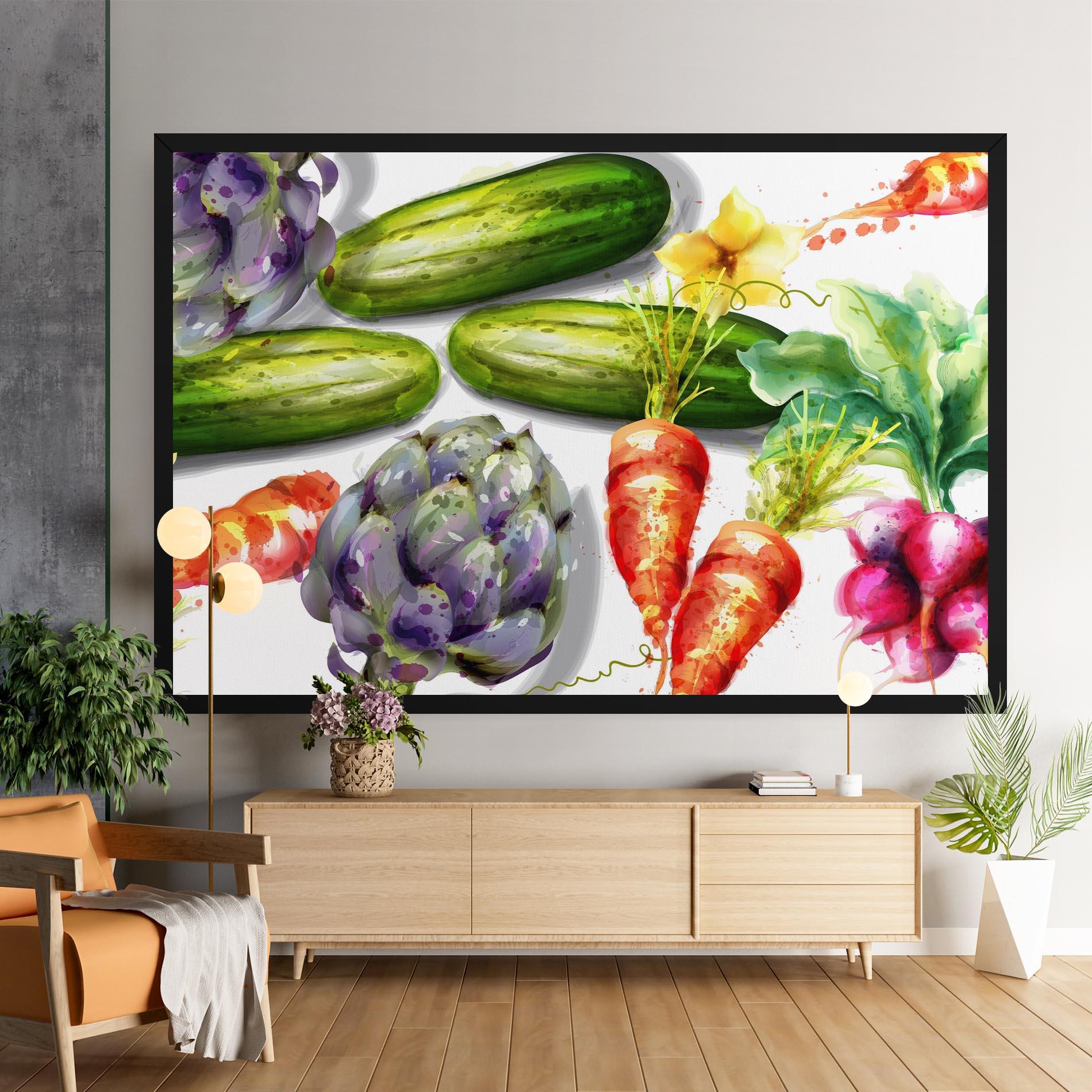Tablou Canvas Watercolor Vegetables mockup 9