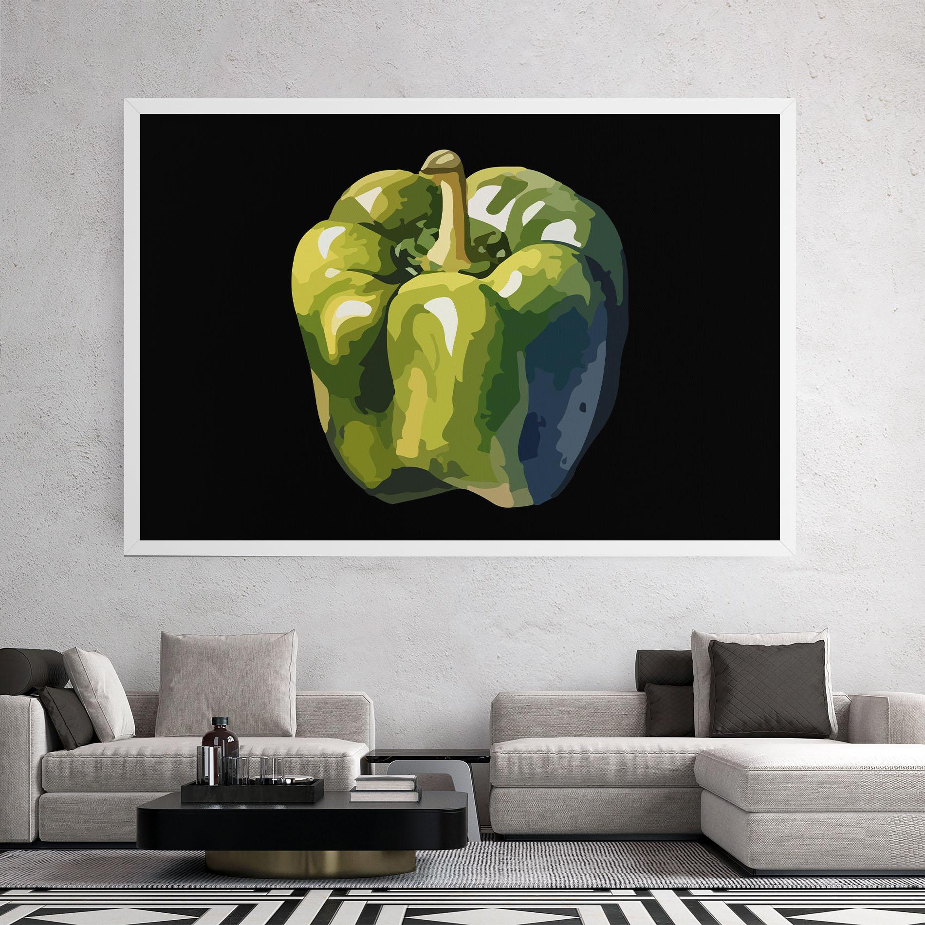 Tablou Canvas Bellpepper Green Grey mockup 2