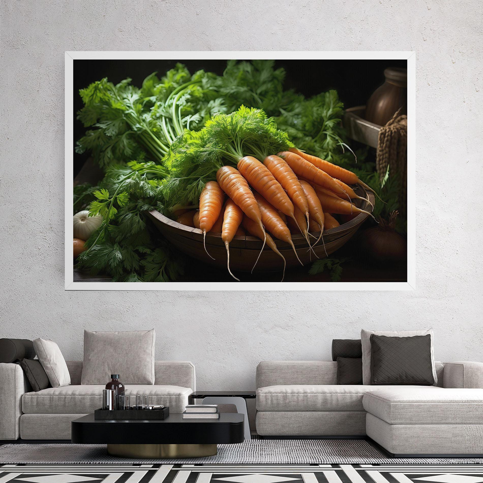 Tablou Canvas Fresh Carrots Basket mockup 2