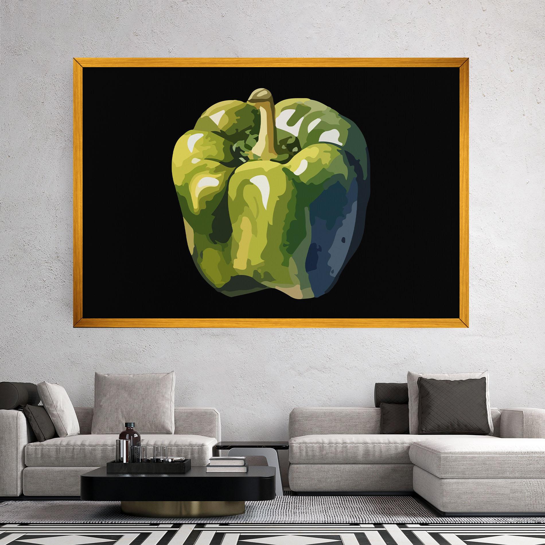 Tablou Canvas Bellpepper Green Grey mockup 2