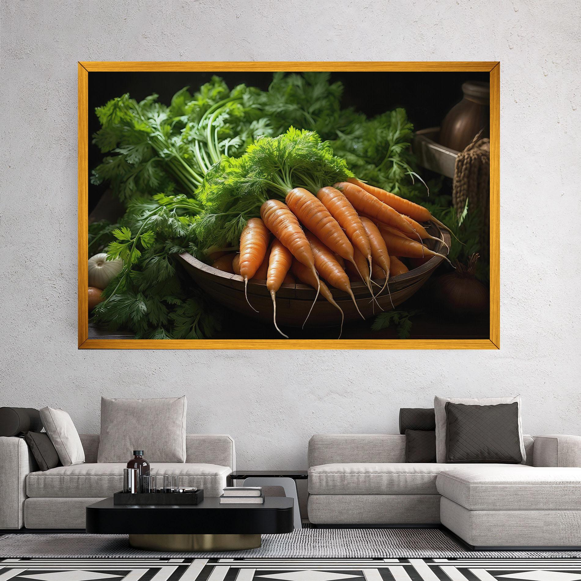 Tablou Canvas Fresh Carrots Basket mockup 2