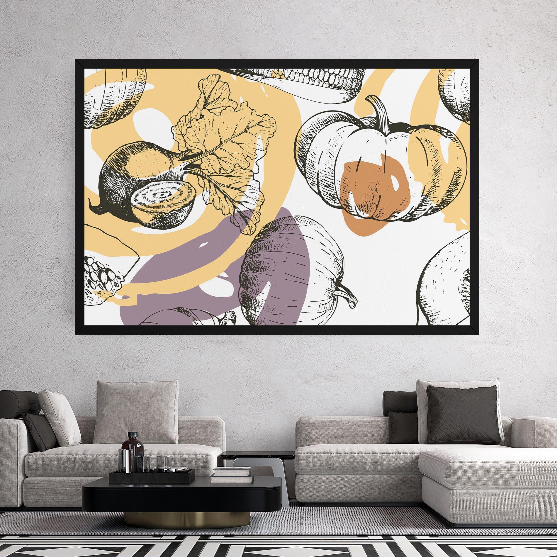 Tablou Canvas Cream Vegetables Art mockup 2