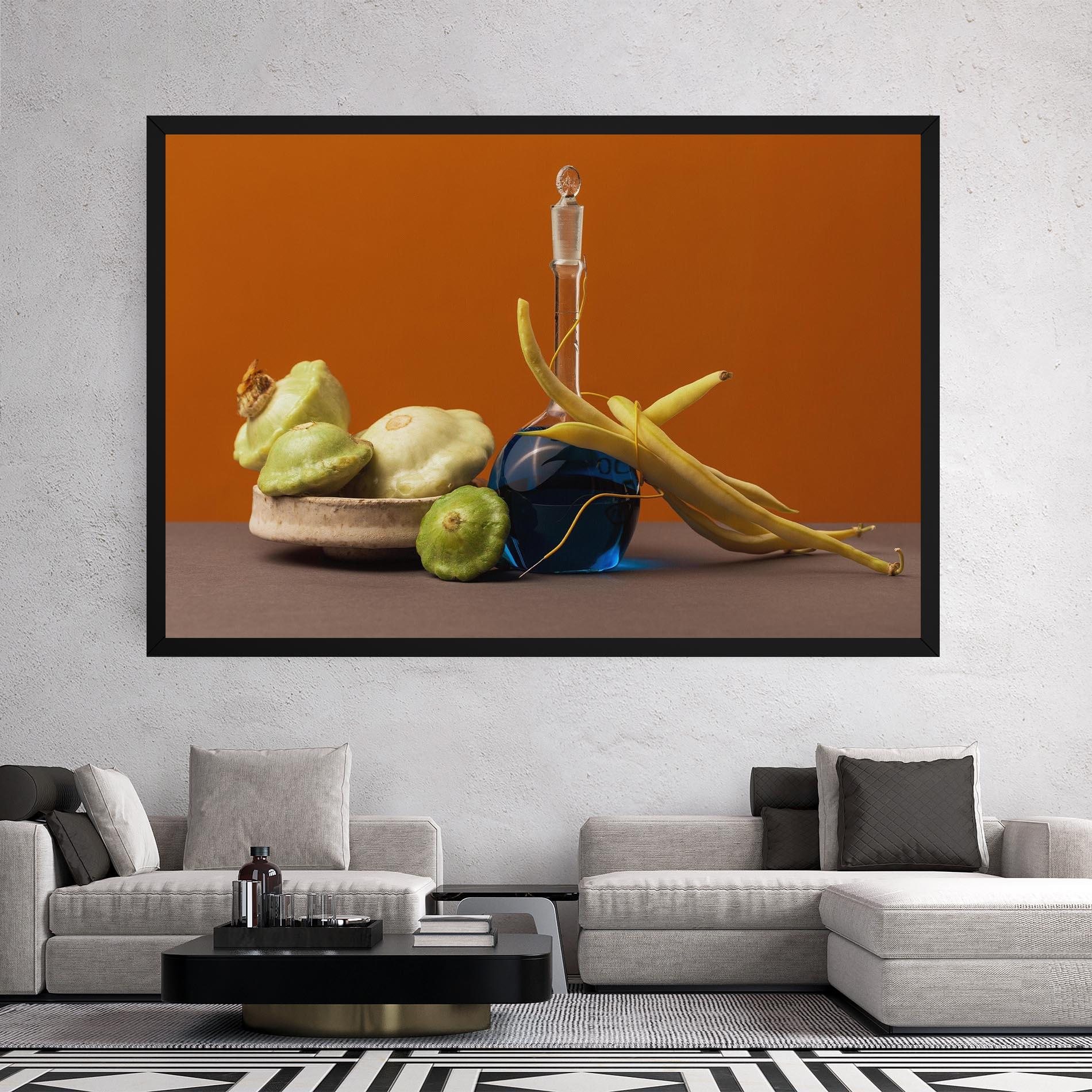 Tablou Canvas Vegetables Blue Liquid mockup 2