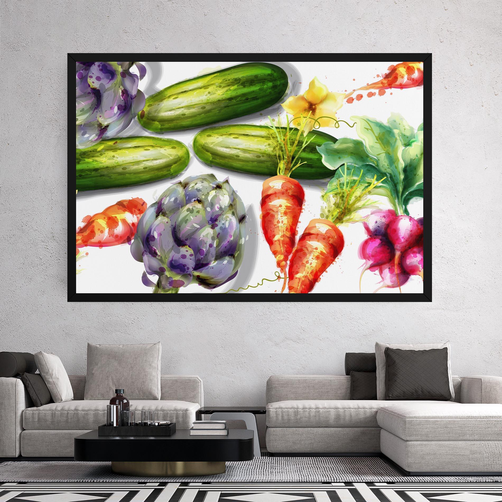 Tablou Canvas Watercolor Vegetables mockup 2