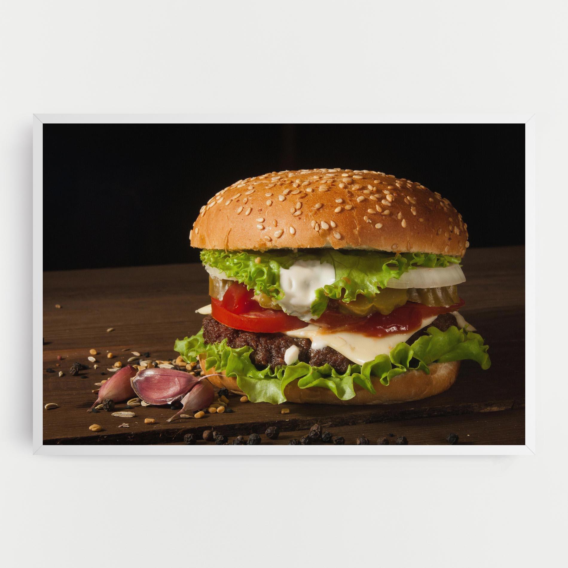 Tablou Canvas Delicious Hamburger mockup 0