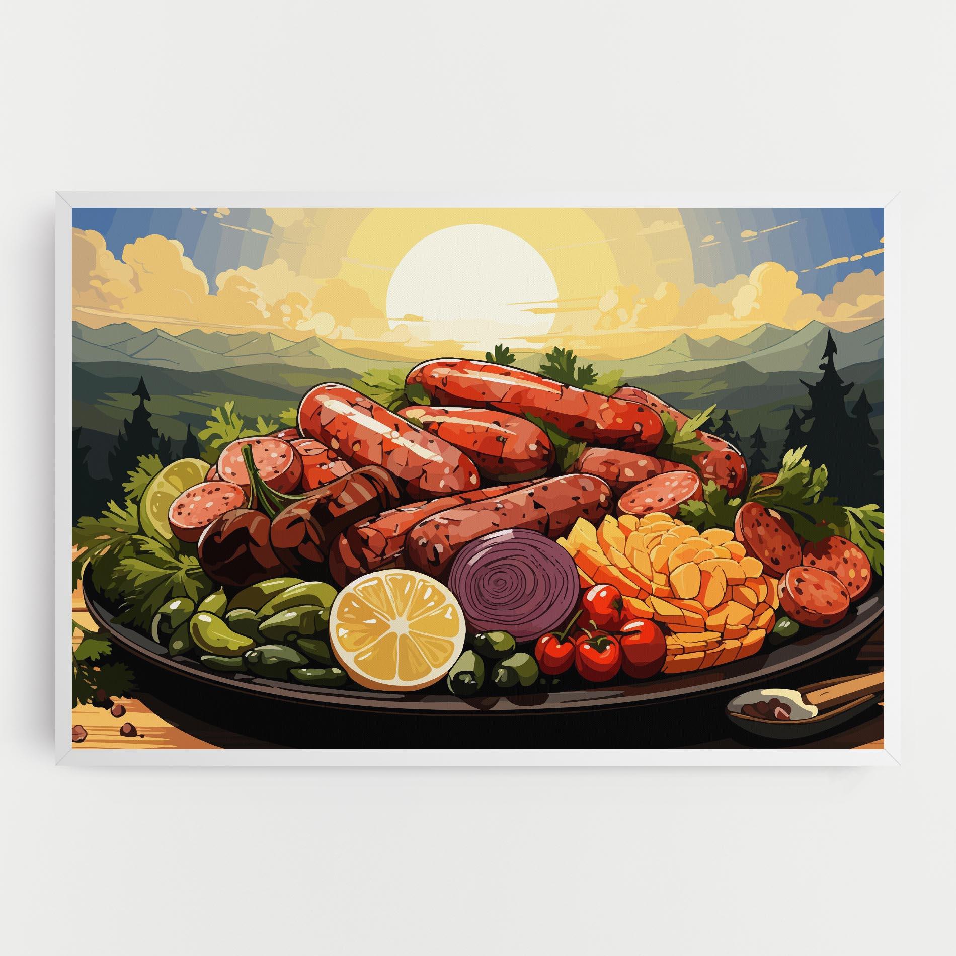 Tablou Canvas Sunset Sousages mockup 0