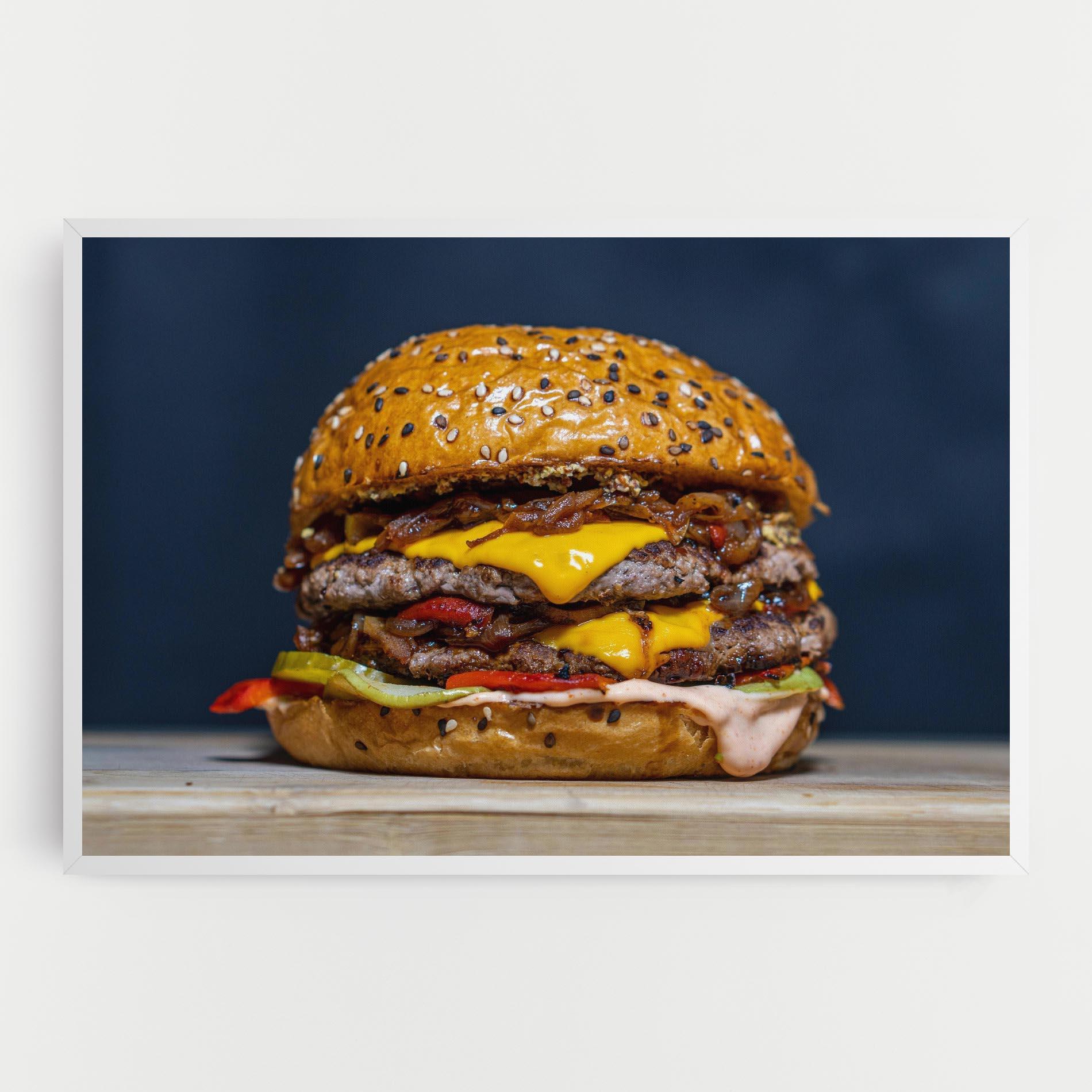 Tablou Canvas Tasty Hamburger mockup 0