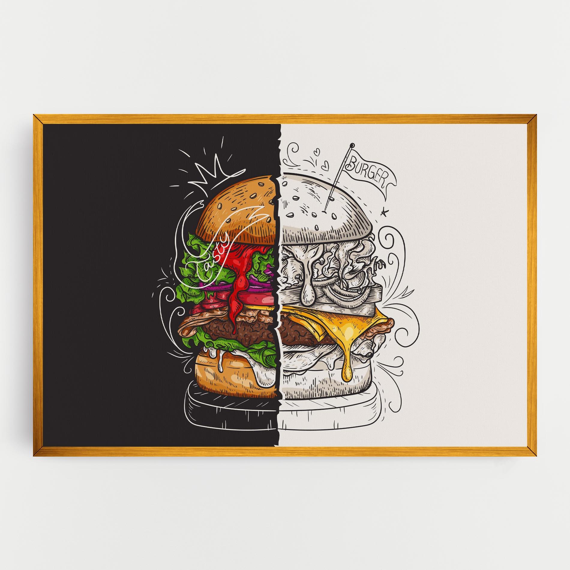 Tablou Canvas Burger Art mockup 0
