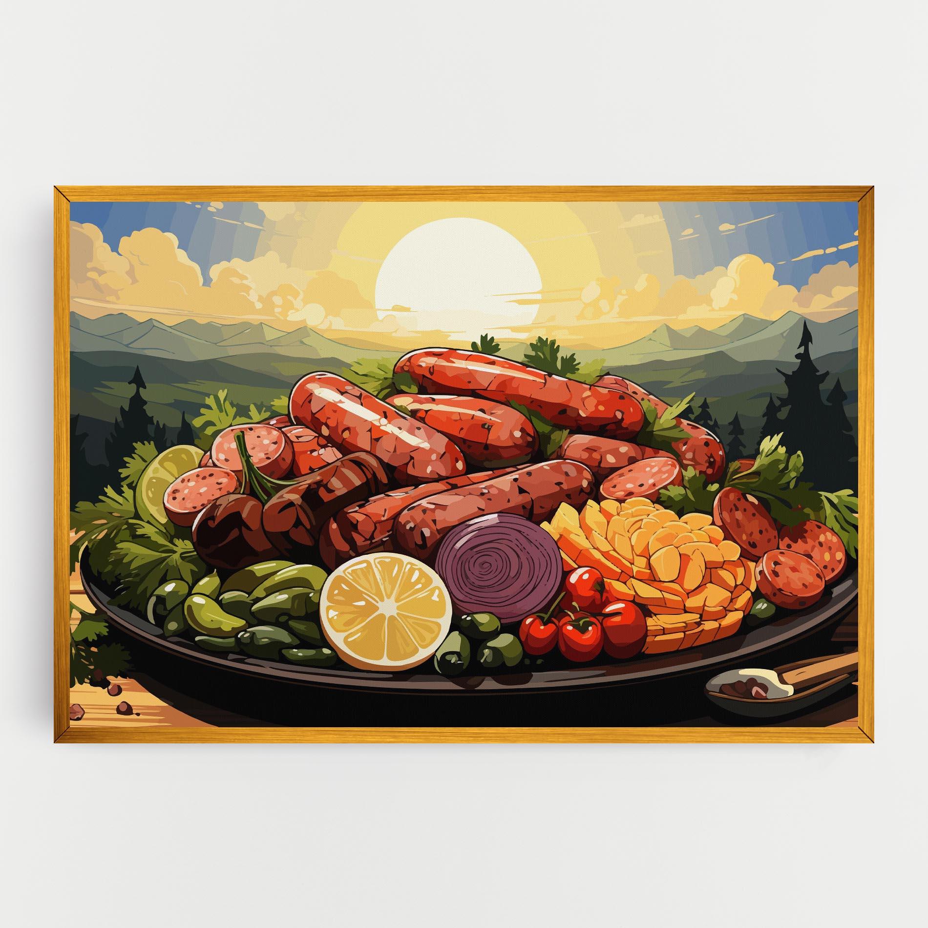 Tablou Canvas Sunset Sousages mockup 0