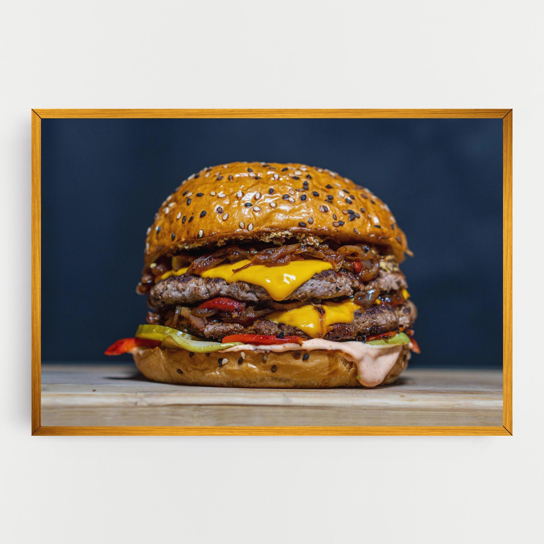 Tablou Canvas Tasty Hamburger mockup 0