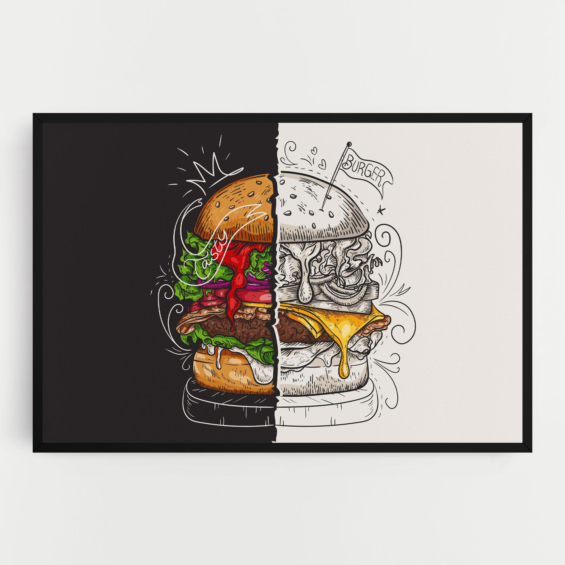 Tablou Canvas Burger Art mockup 0
