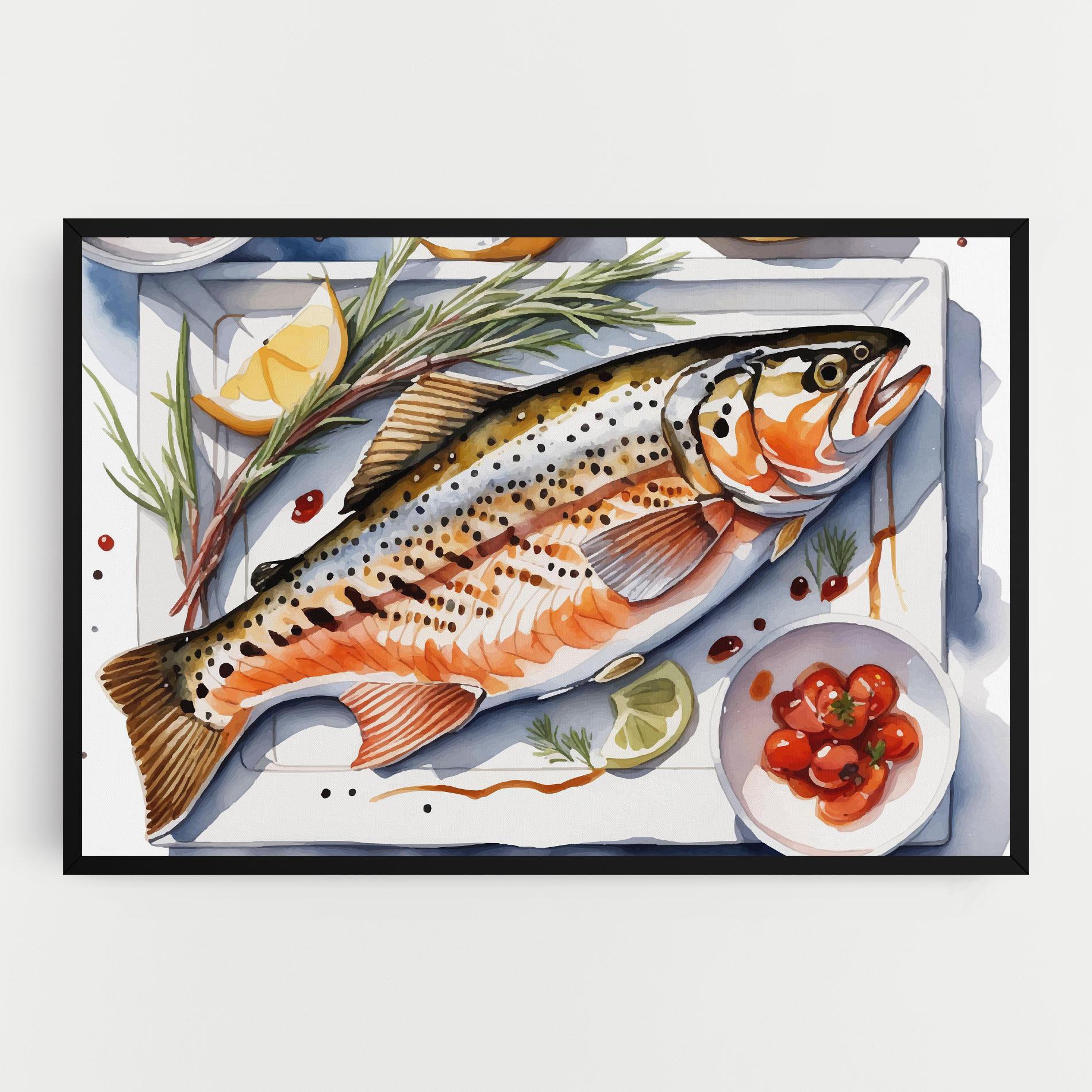 Tablou Canvas Grilled Trout mockup 0
