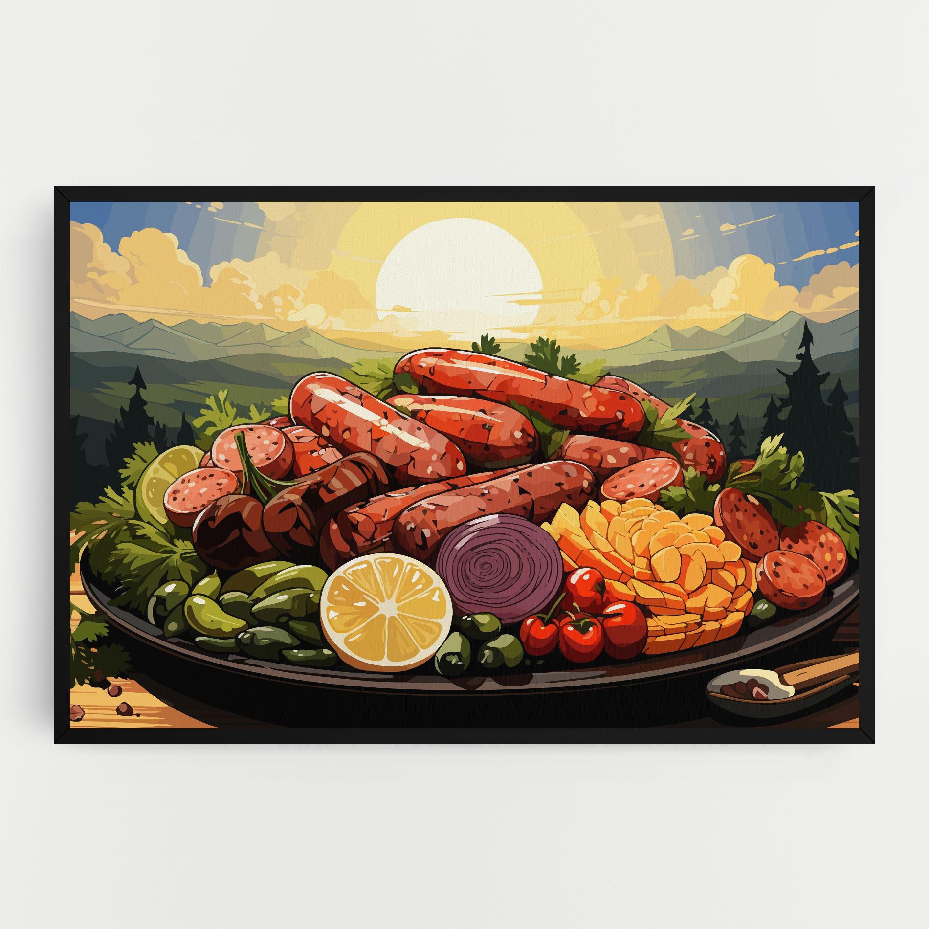 Tablou Canvas Sunset Sousages mockup 0