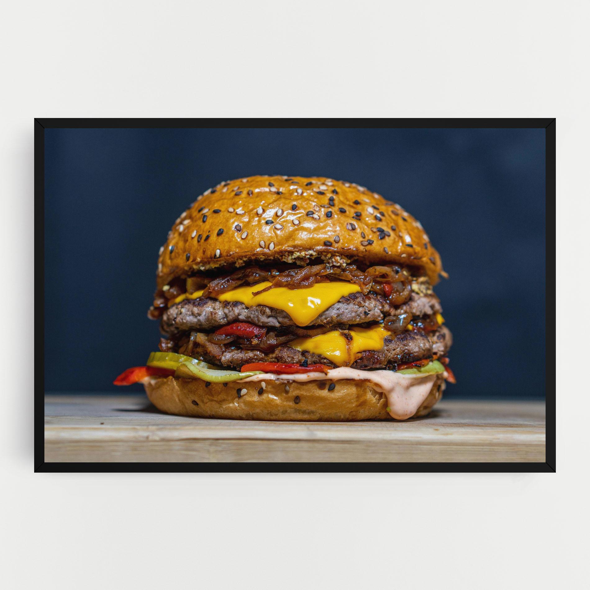 Tablou Canvas Tasty Hamburger mockup 0