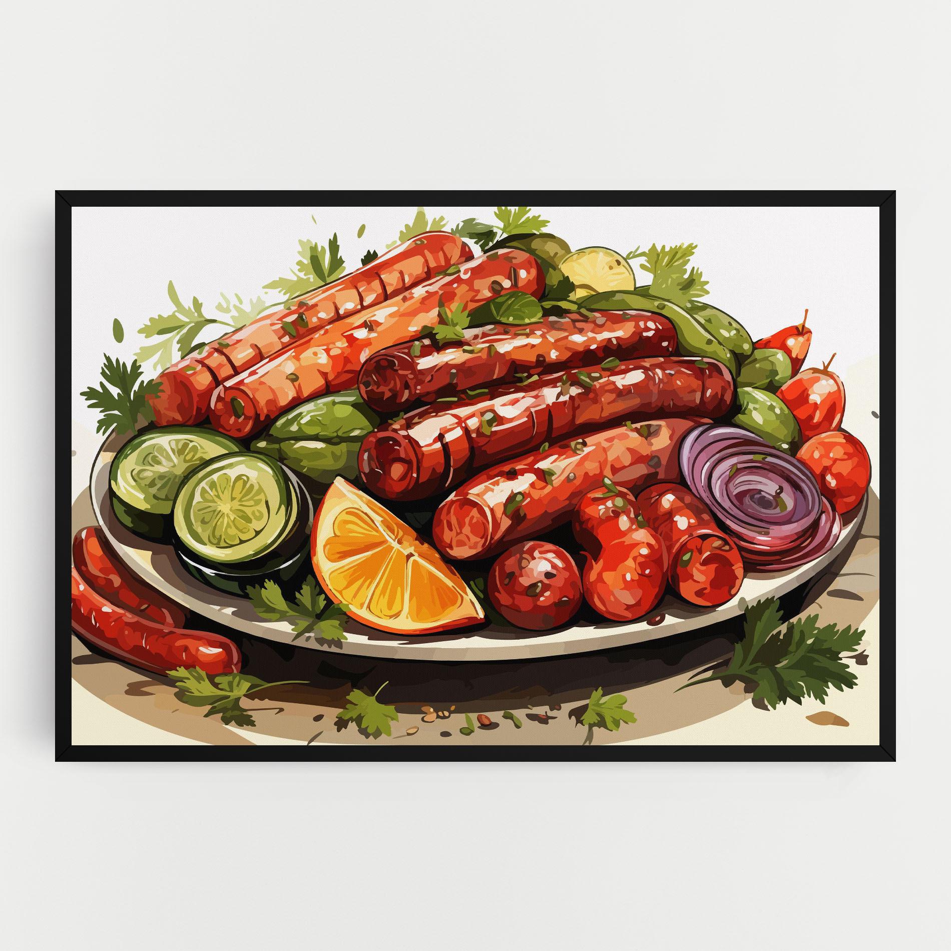 Tablou Canvas Tasty Sousages mockup 0