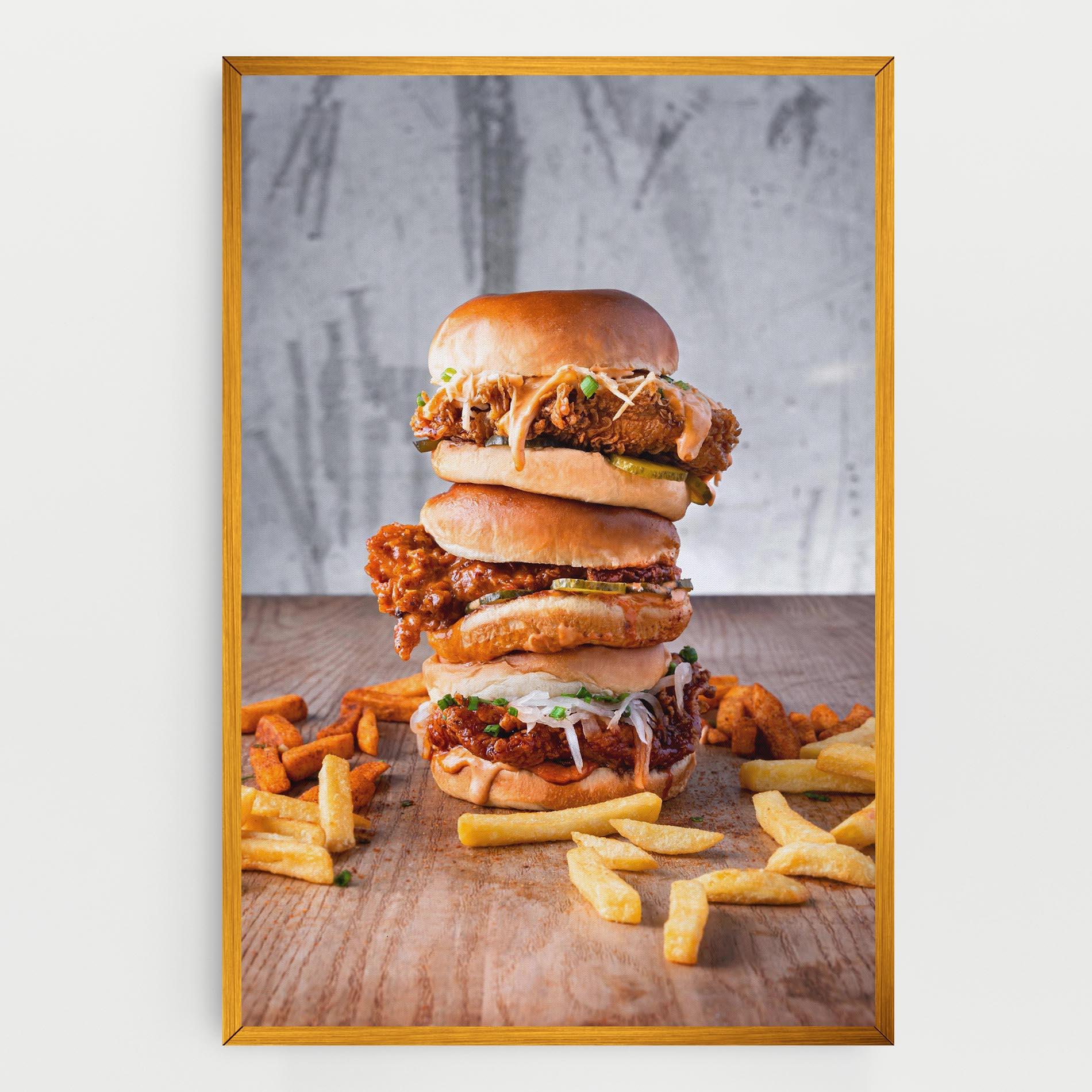 Tablou Canvas Triple Hamburger mockup 0