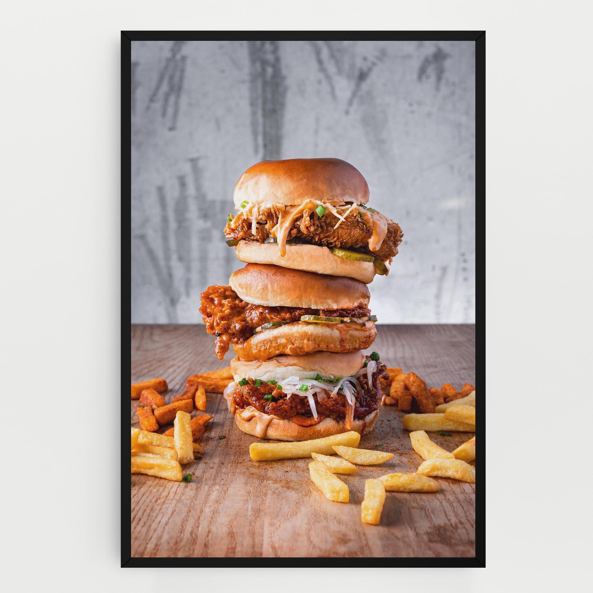 Tablou Canvas Triple Hamburger mockup 0