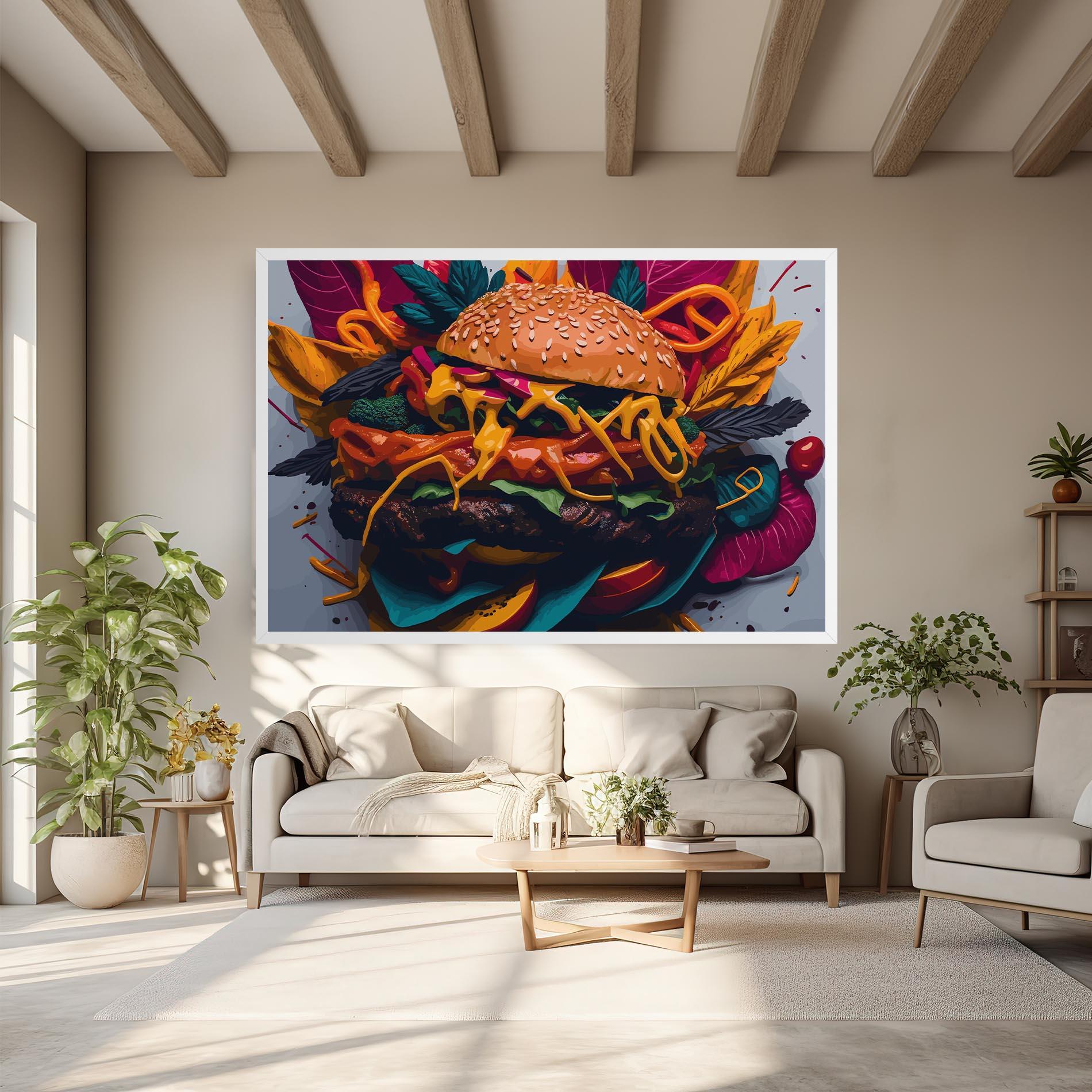 Tablou Canvas Burger Mustard mockup 6