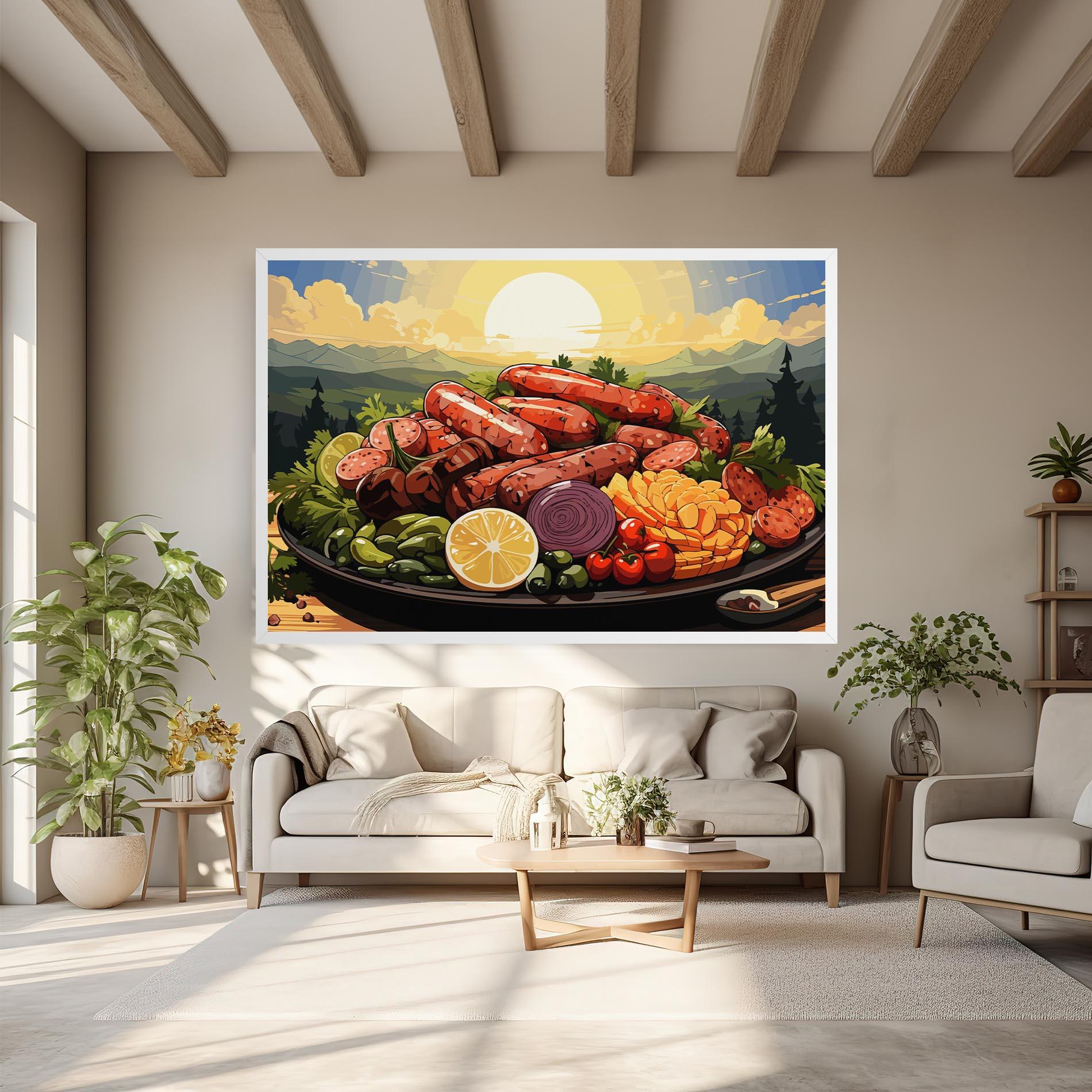 Tablou Canvas Sunset Sousages mockup 6