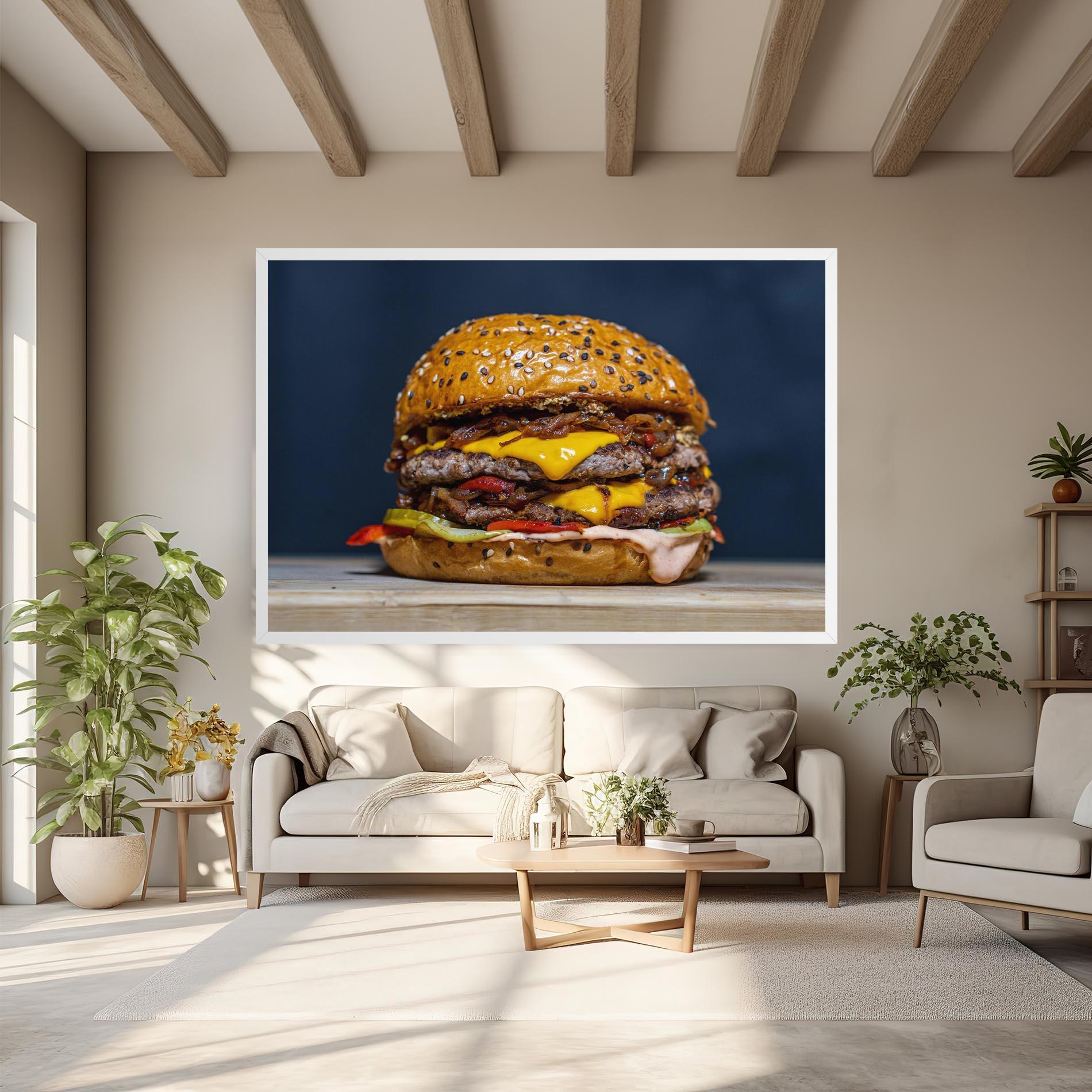 Tablou Canvas Tasty Hamburger mockup 6