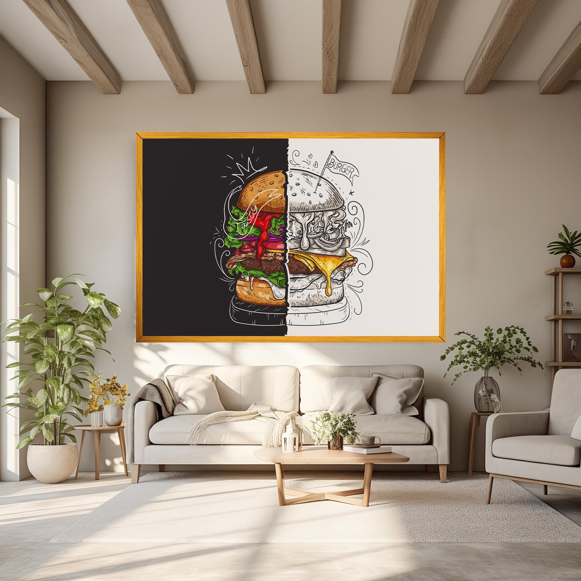 Tablou Canvas Burger Art mockup 6