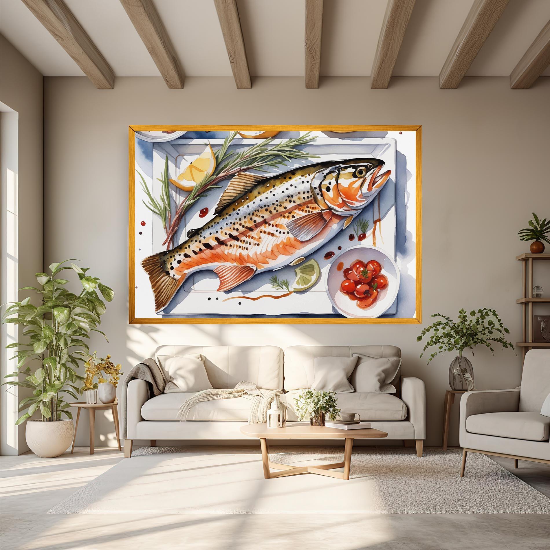 Tablou Canvas Grilled Trout mockup 6