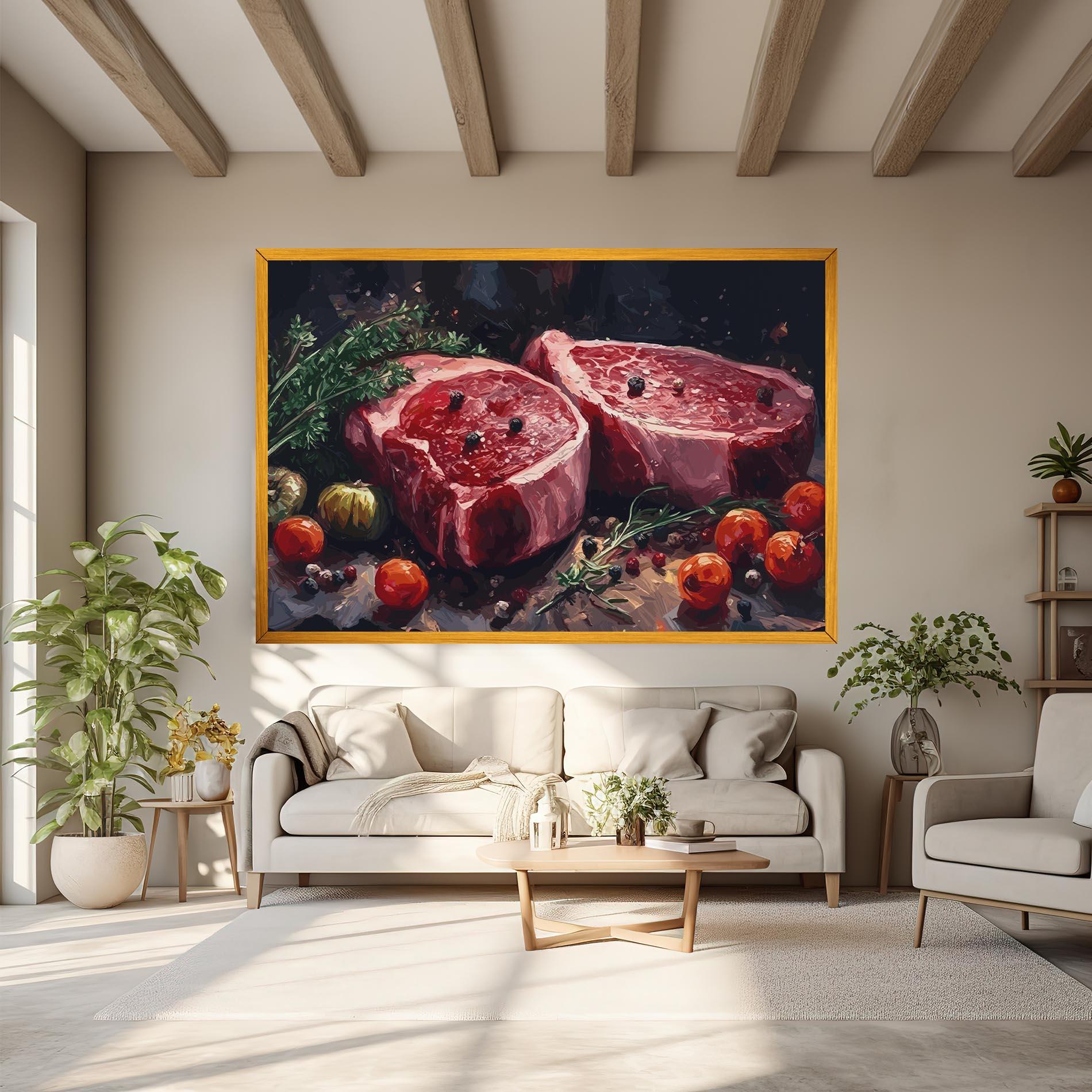 Tablou Canvas Meat With Tomatoes mockup 6