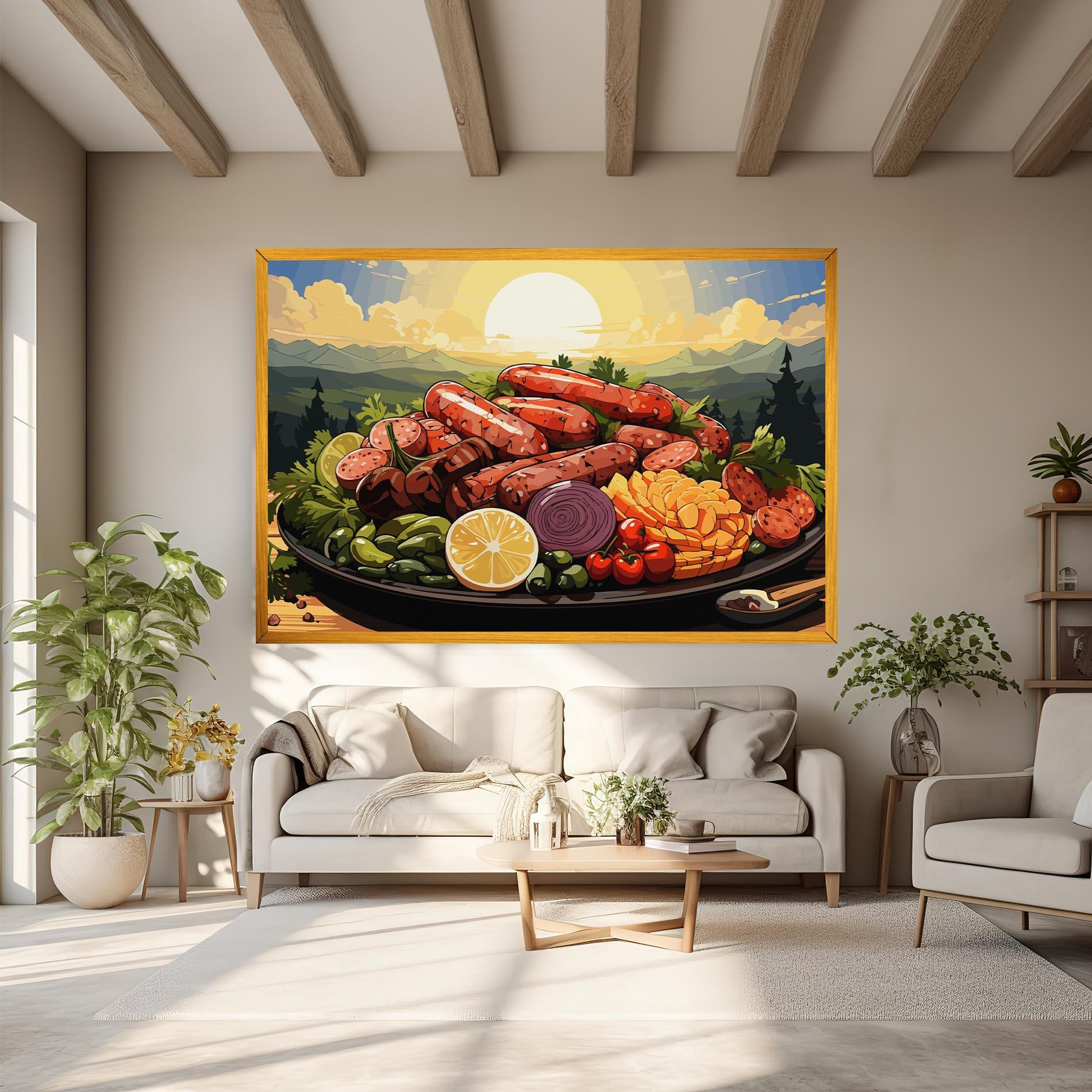 Tablou Canvas Sunset Sousages mockup 6